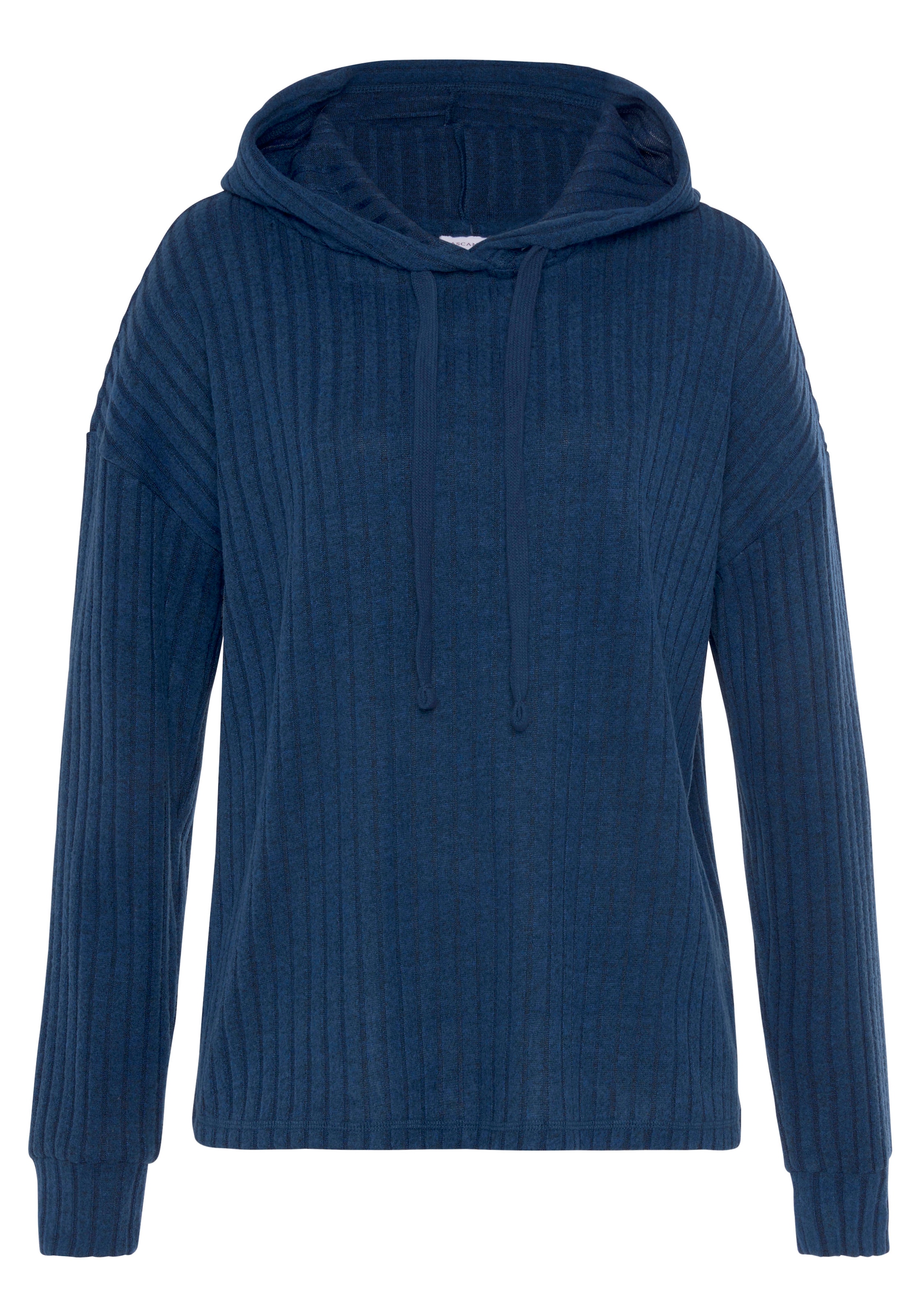 LASCANA Hoodie Strickpullover mit Kapuze und in melierter Optik, Loungewear