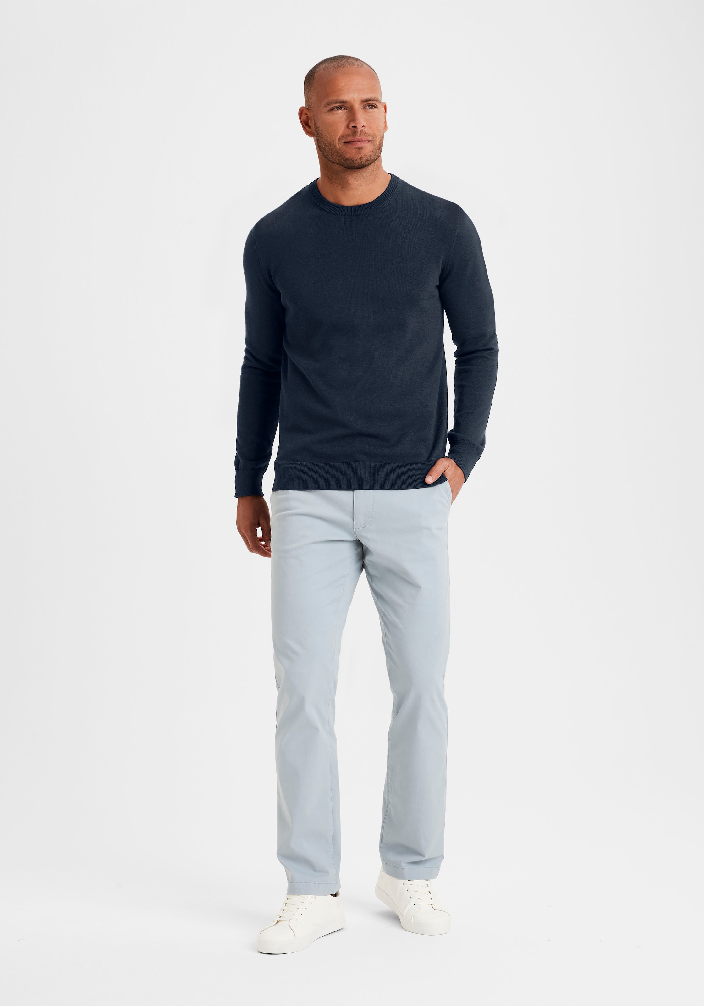 H.I.S Strickpullover Regular Fit, Langarm, Pullover aus Feinstrick, Baumwollmischung