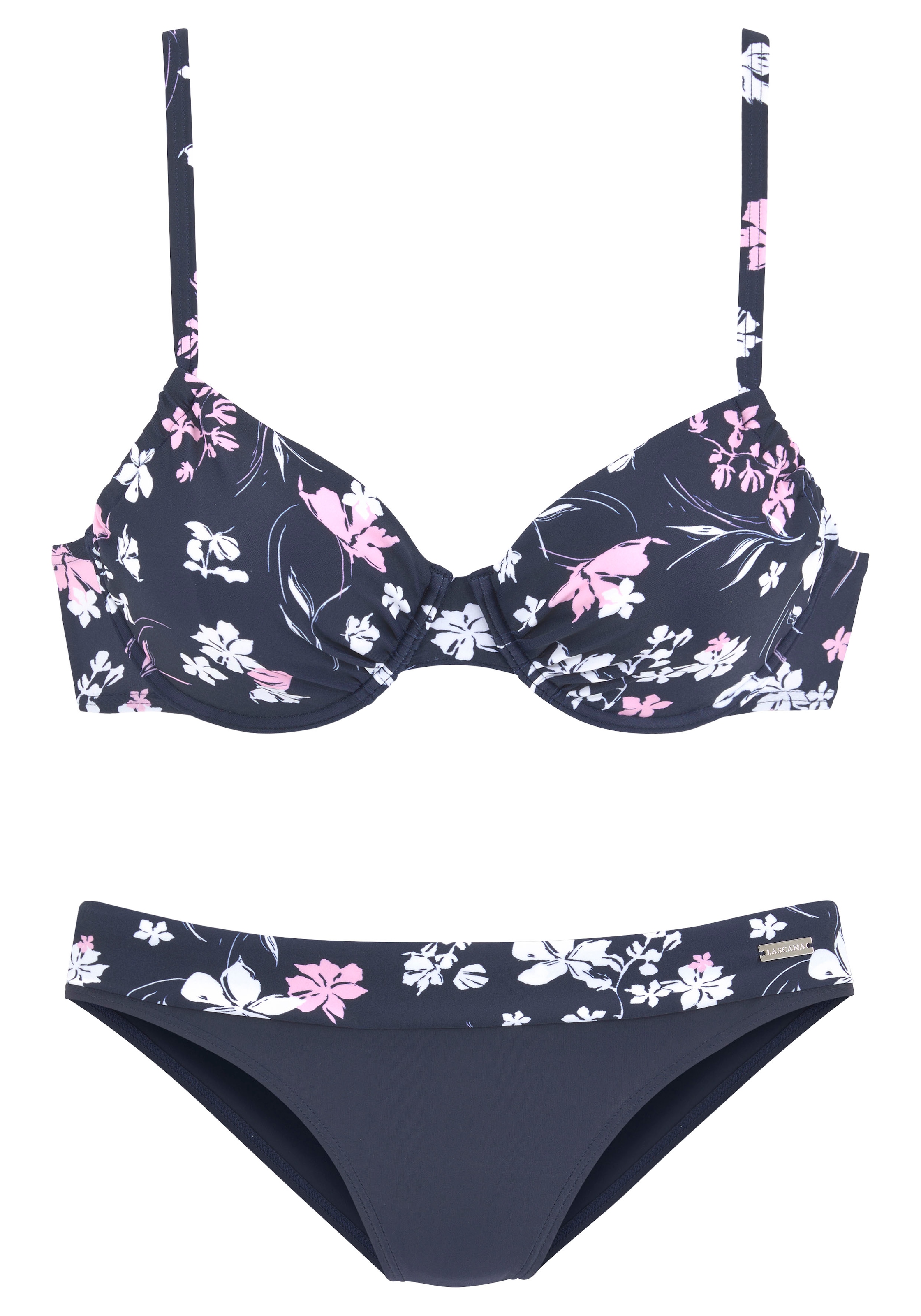 LASCANA Bügel-Bikini, mit unifarbener Hose