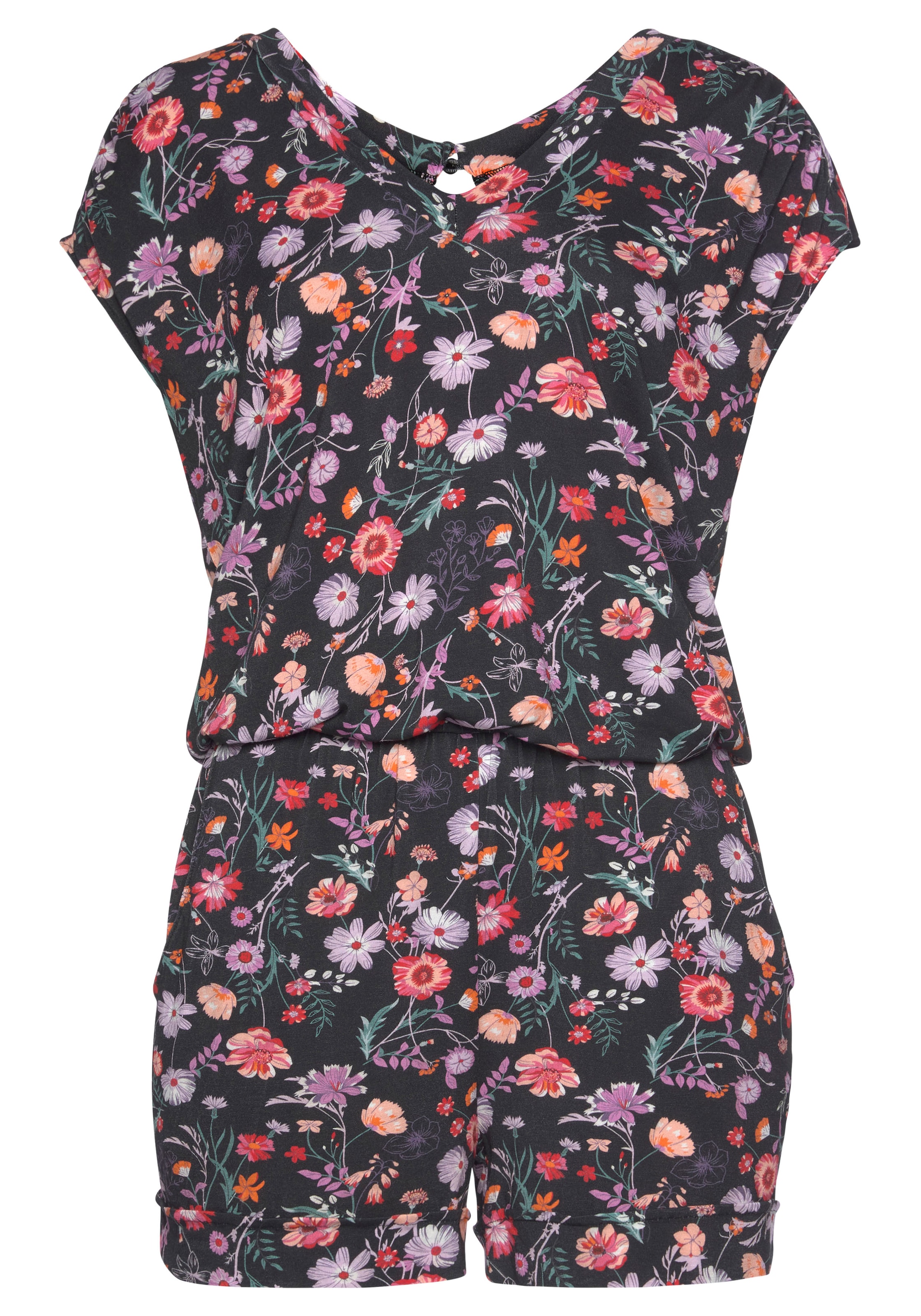 LASCANA Kurzoverall, mit Blumendruck