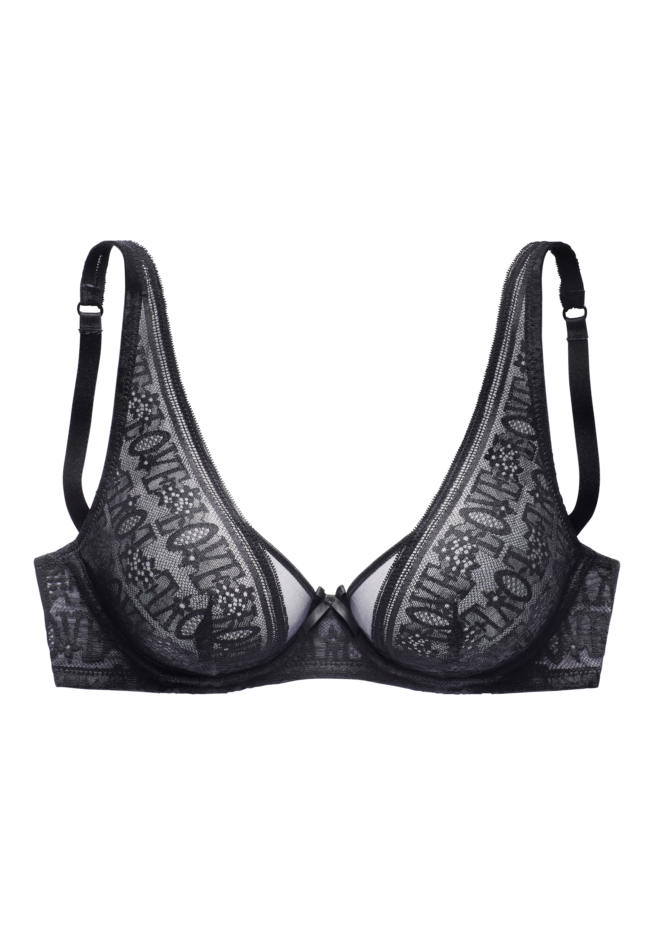 Vivance Bügel-BH, im High-Apex-Design aus Spitze mit „LOVE“-Schriftzug, sexy Dessous