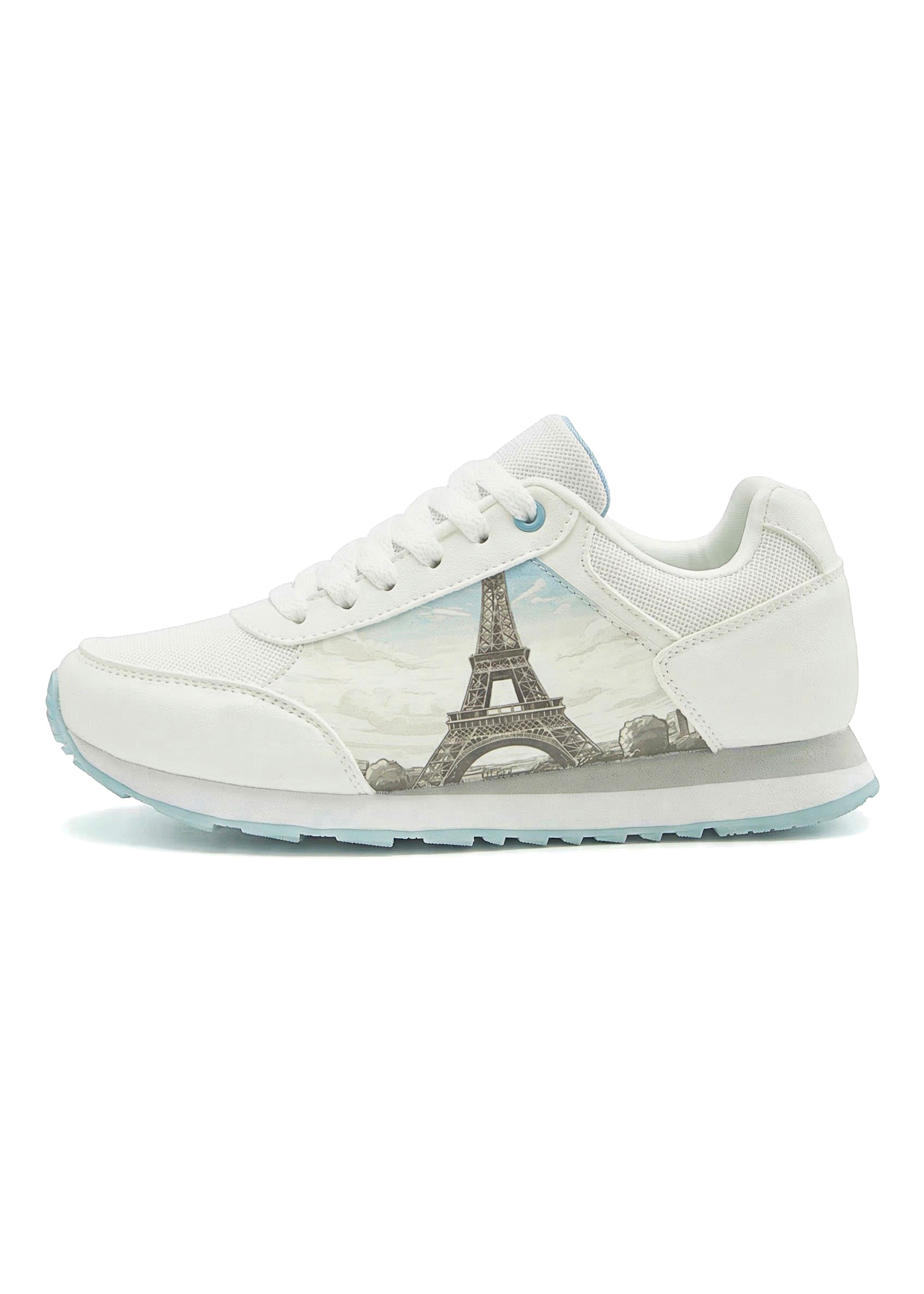 LASCANA Sneaker »Freizeitschuh, Schnürhalbschuh,«  NEU mit raffiniertem Städte-Druck und herausnehmbarer Innensohle