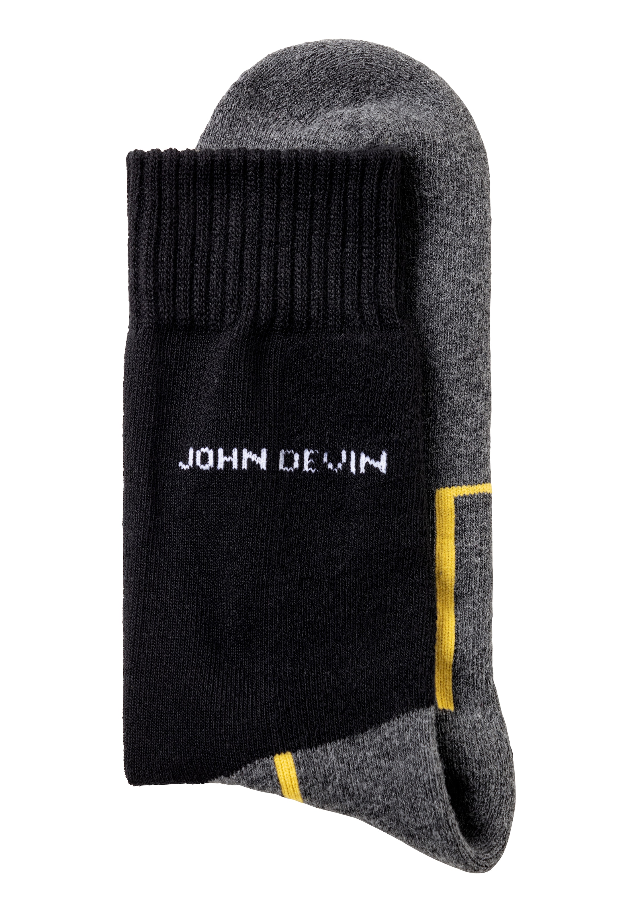 John Devin Funktionssocken Packung, 4 Stk. tlg. mit Sohlen über Zehen und hoch Fersenplüsch