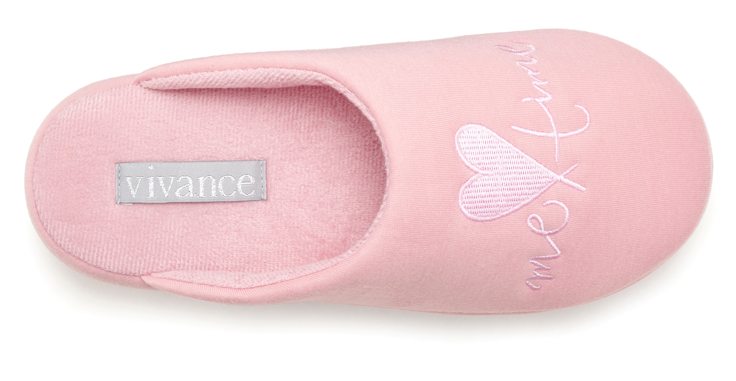 Vivance Pantolette »Hausschuh, Pantoffel, Clog,«, mit verspieltem Schriftzug VEGAN
