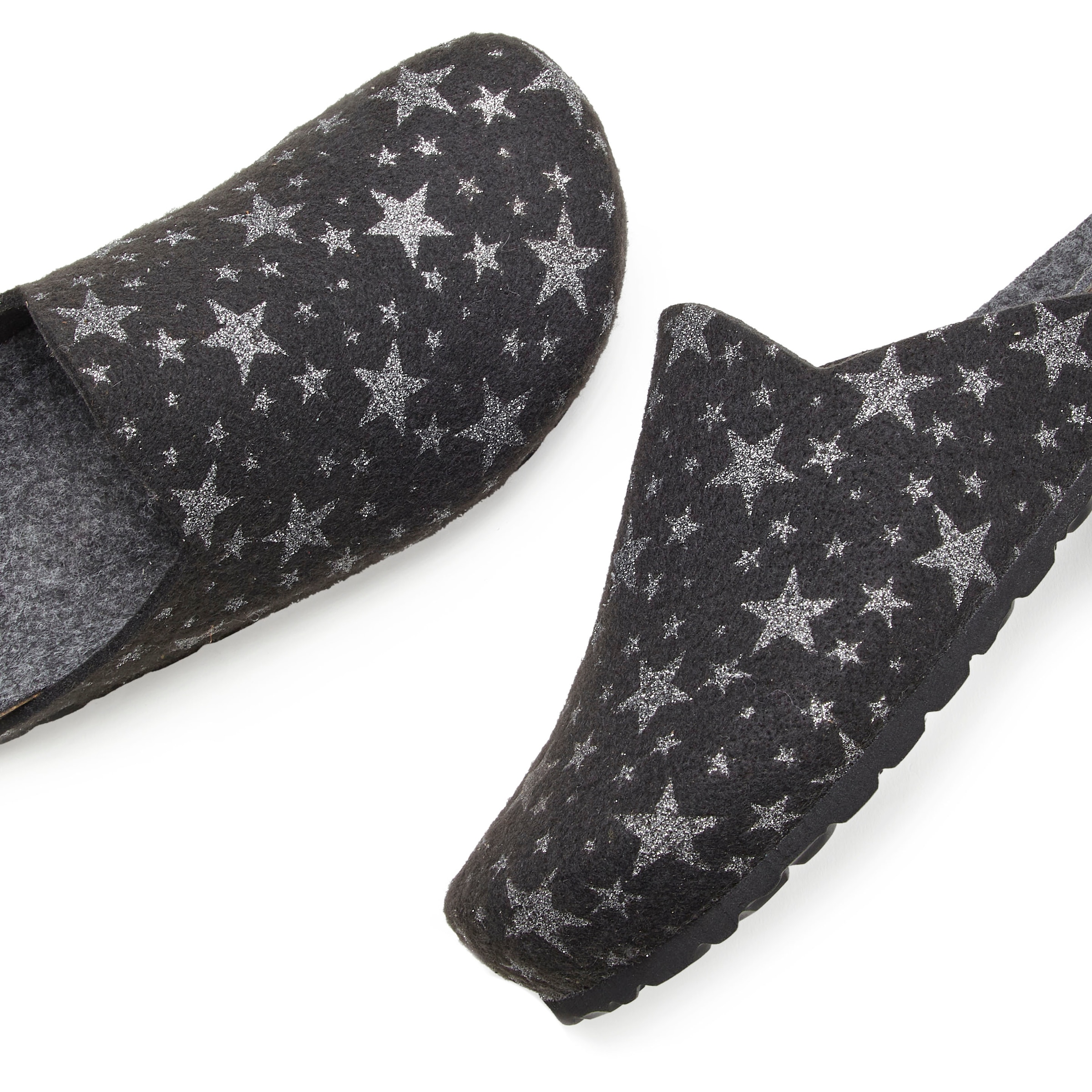Vivance Pantolette »Hausschuh, Clog, Pantoffel,«, aus Filz mit wärmenden Korkfußbett & Sternenprint