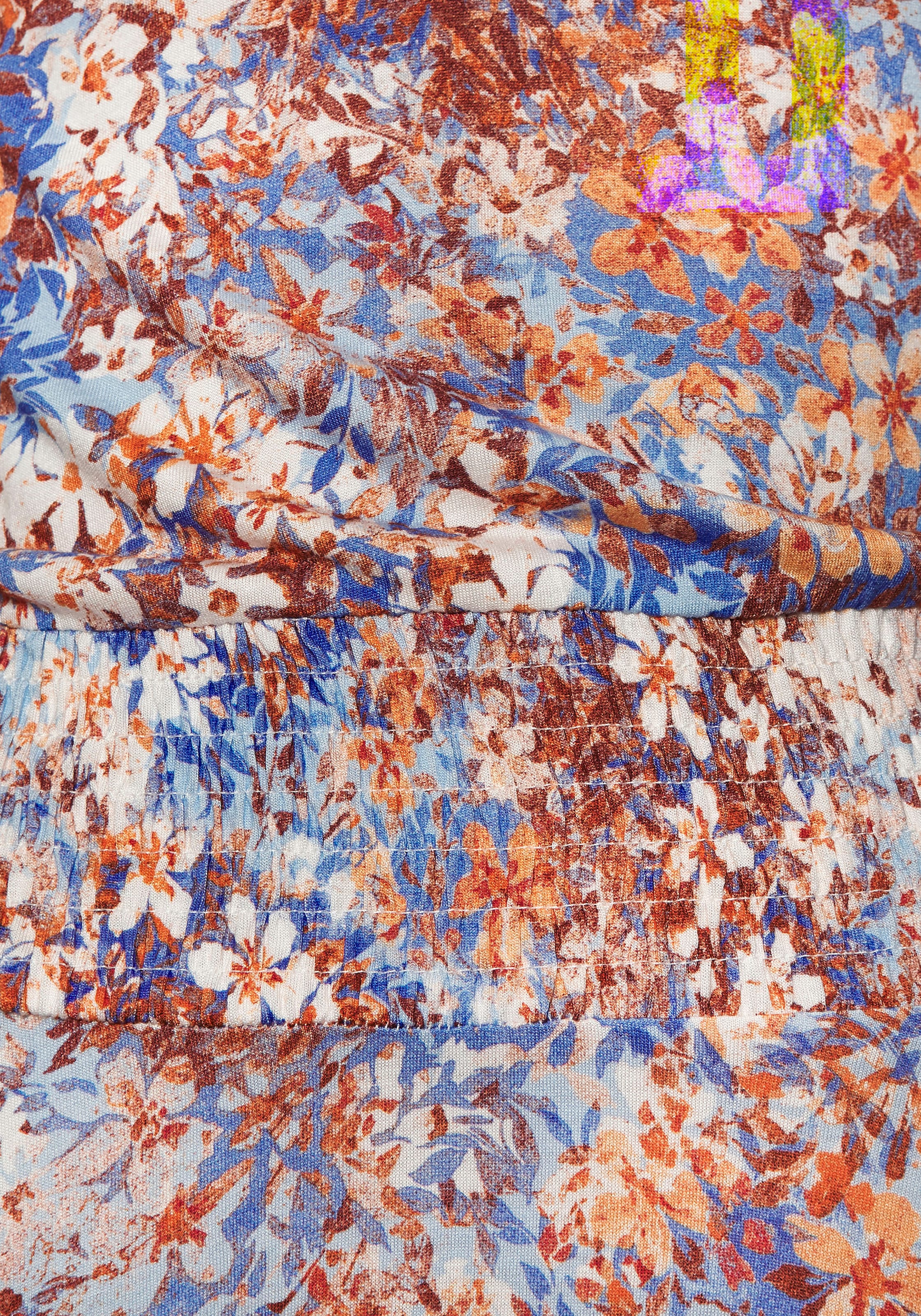 Buffalo Maxikleid, mit asymmetrisch fallendem Saum, Sommerkleid mit Alloverprint