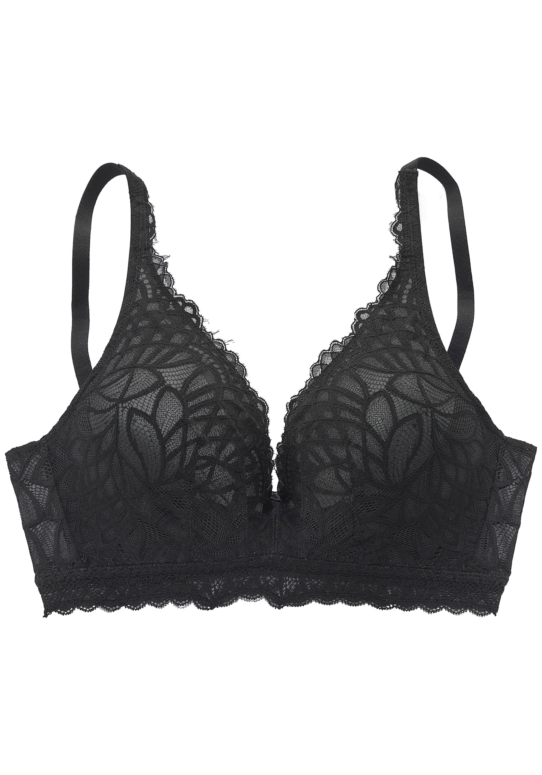 LASCANA Bralette-BH ohne Bügel, aus Spitze mit High-Apex-Trägern, Dessous