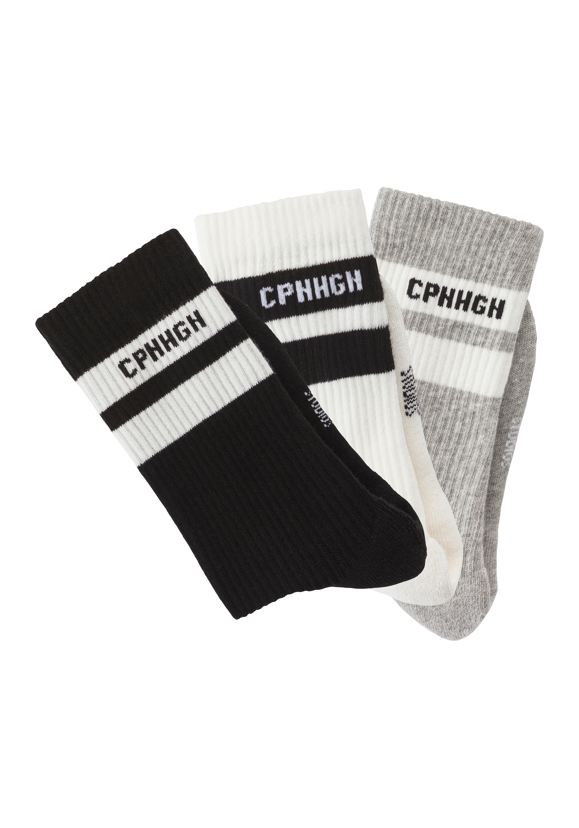 Copenhagen Studios Tennissocken Packung, 3 Paar tlg. mit Streifendesign und Vollfrottee