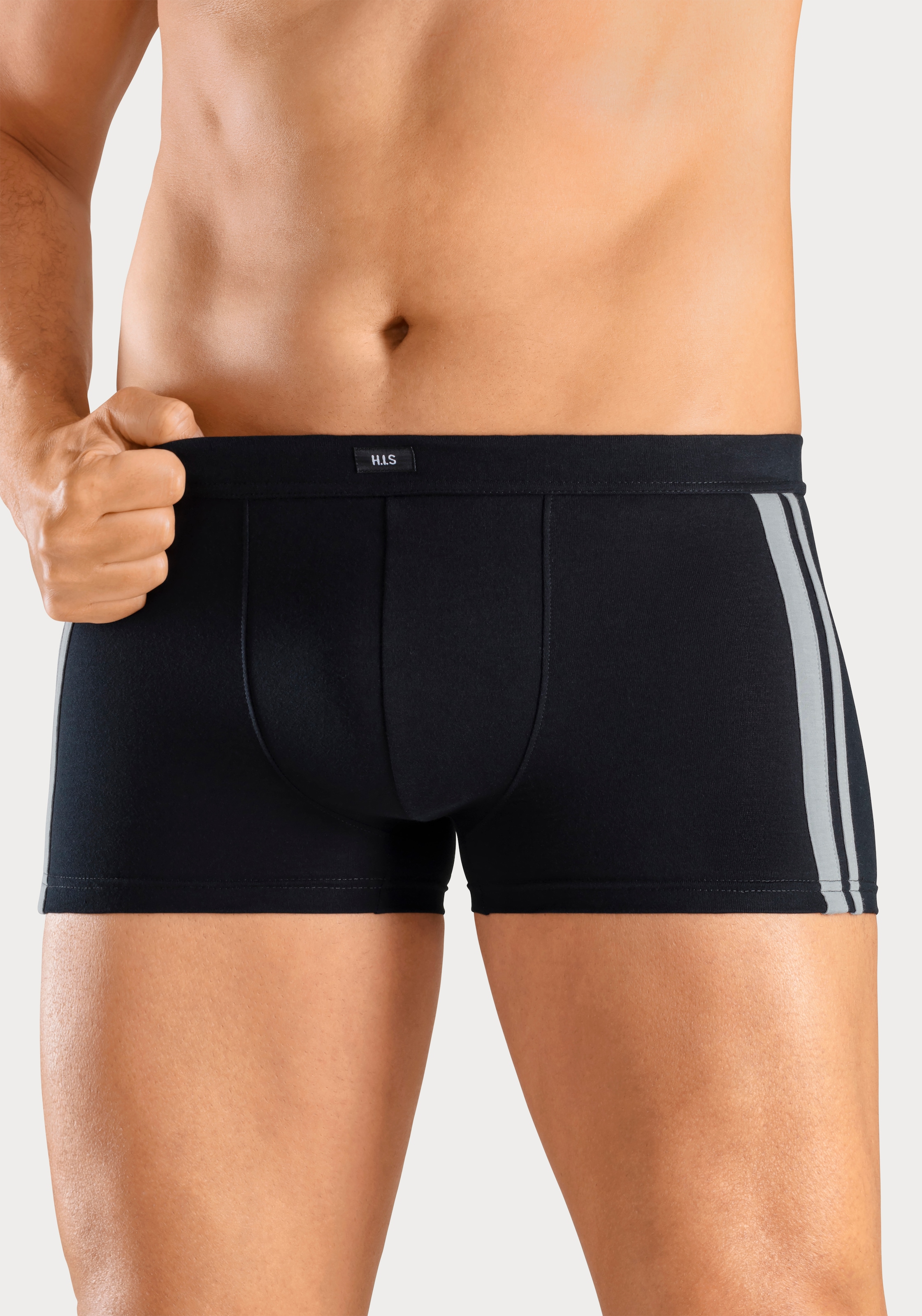 H.I.S Boxer »Boxershorts für Herren«, (Packung, 4 St.), mit kontrastfarbigen Streifen an den Seiten