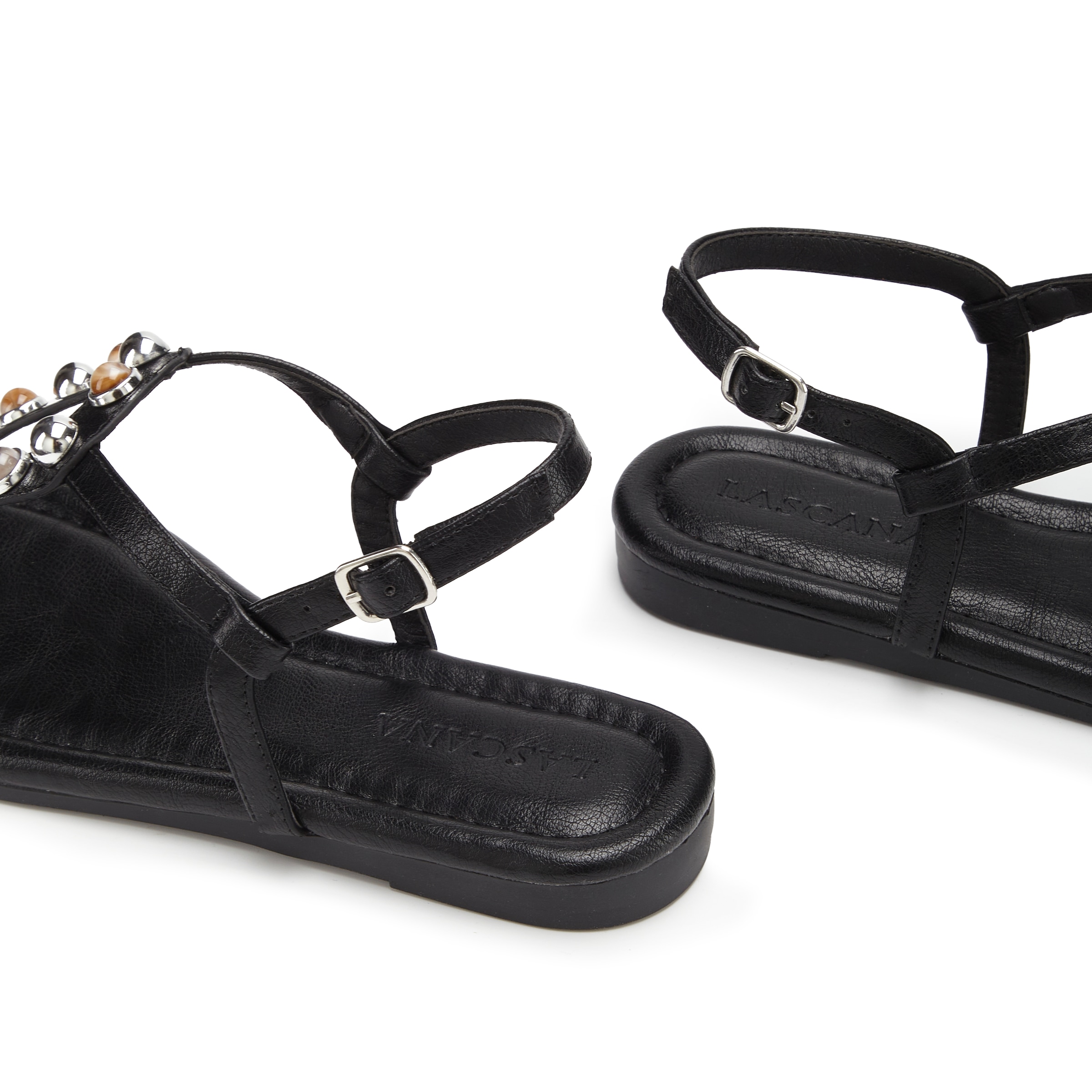 LASCANA Sandale »Zehentrenner, Sandalette, Sommerschuh, offener Schuh«  NEU mit modischen Schmuckelementen VEGAN