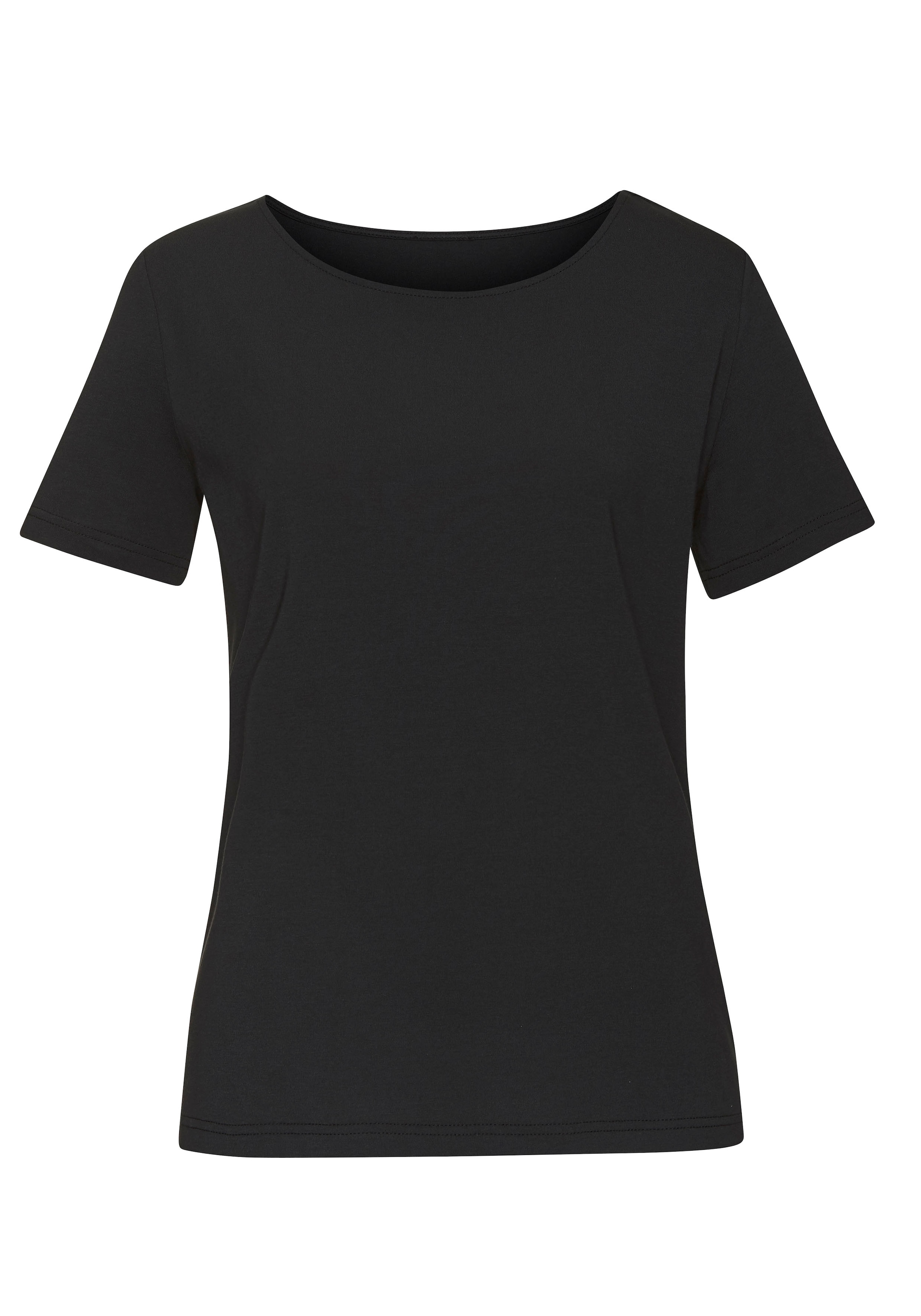 LASCANA T-Shirt »mit Rundhals-Ausschnitt«, (2er-Pack), aus elastischer Baumwoll-Modal-Qualität