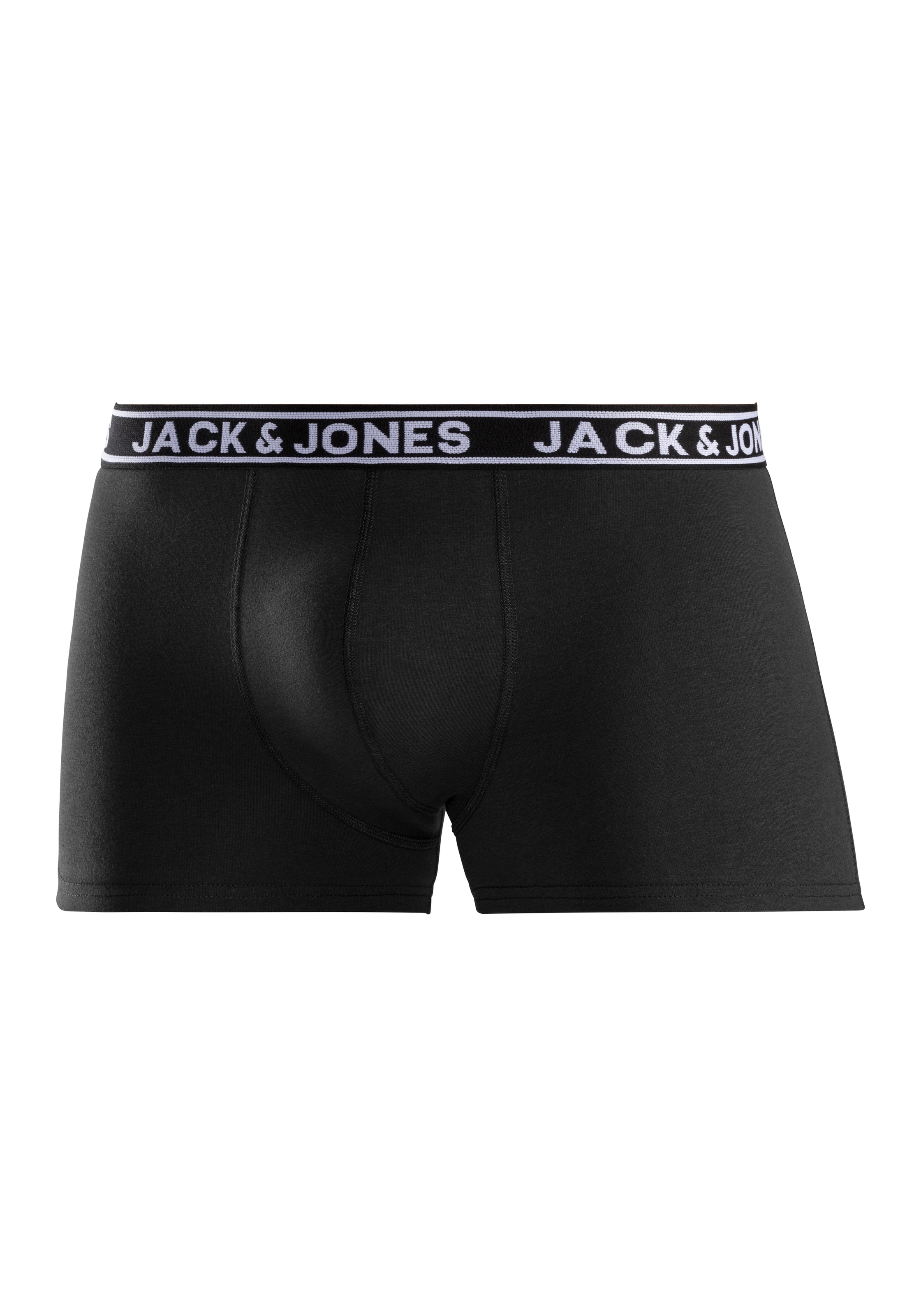 Jack & Jones Trunk »JACCRISP im 6er Pack mit Logobund und Stretchkomfort« Packung, 6 Stk. unifarben mit Farbeinsatz, modisch, eng anliegend, Baumwollmischung