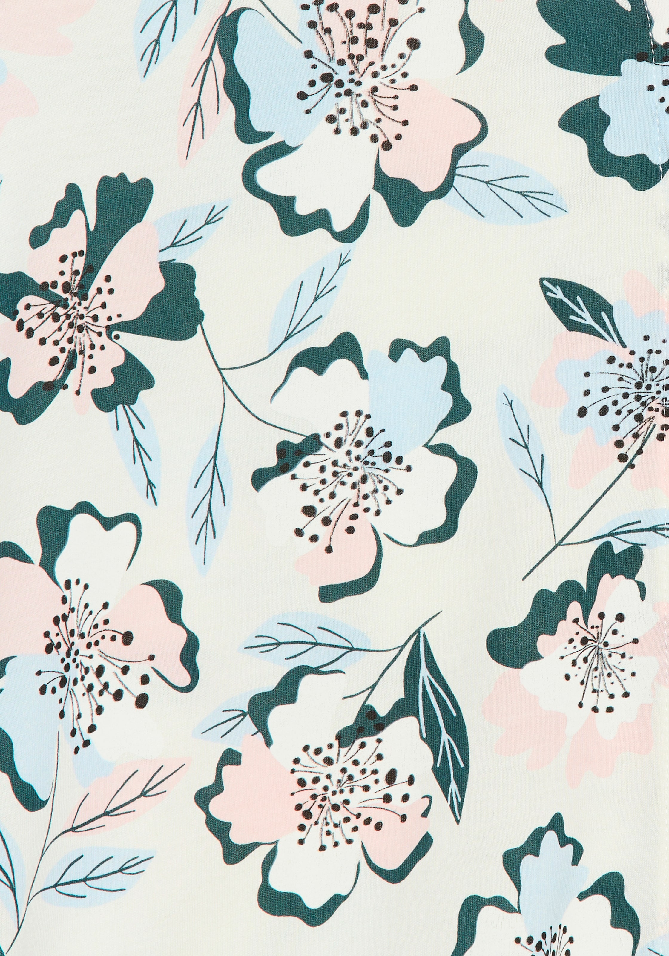 s.Oliver Pyjamaoberteil Schöne Knöpfe mit Logo Druck