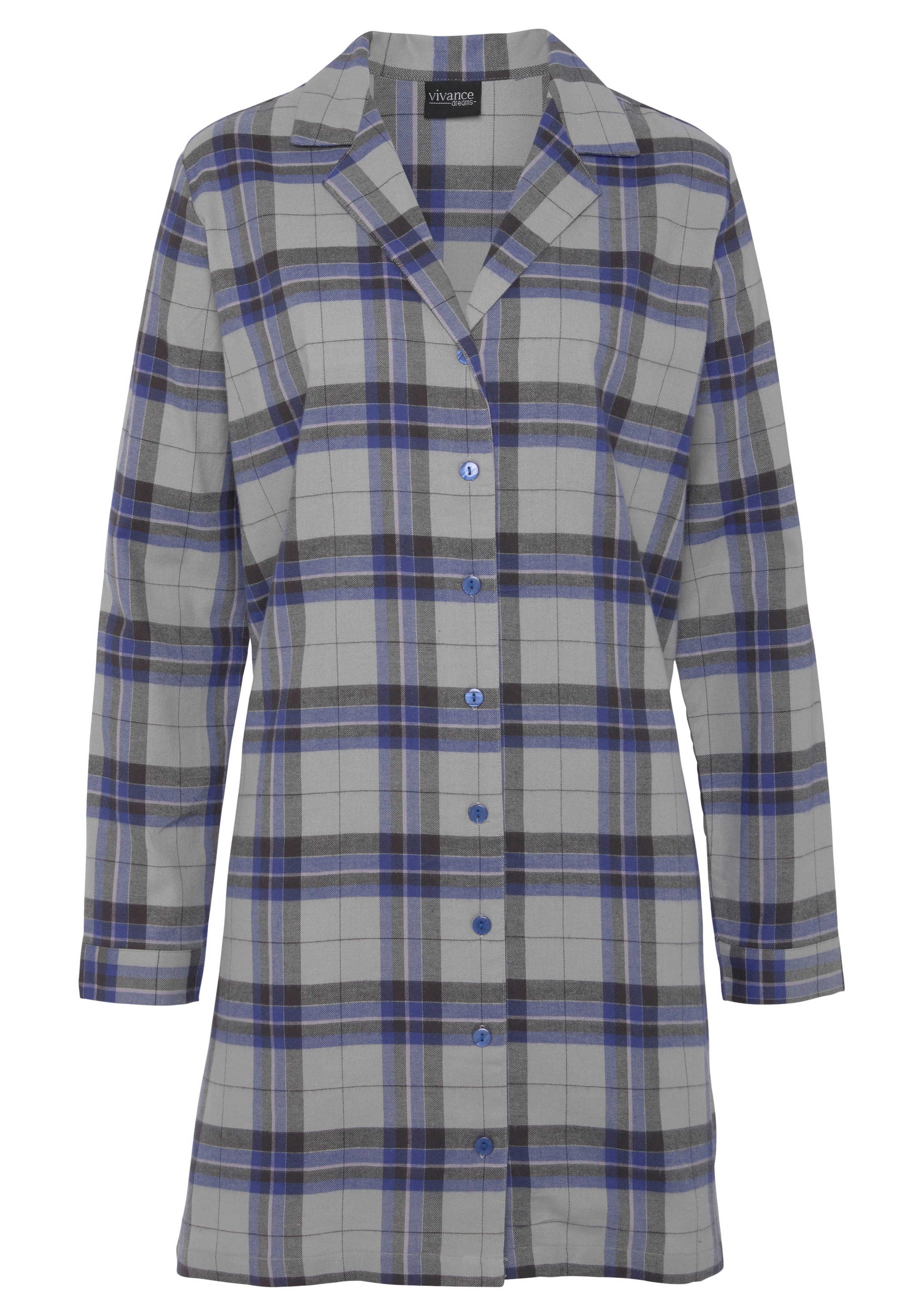 Vivance Dreams Nachthemd Ohne Taschen aus kuschelig weichem Flanell