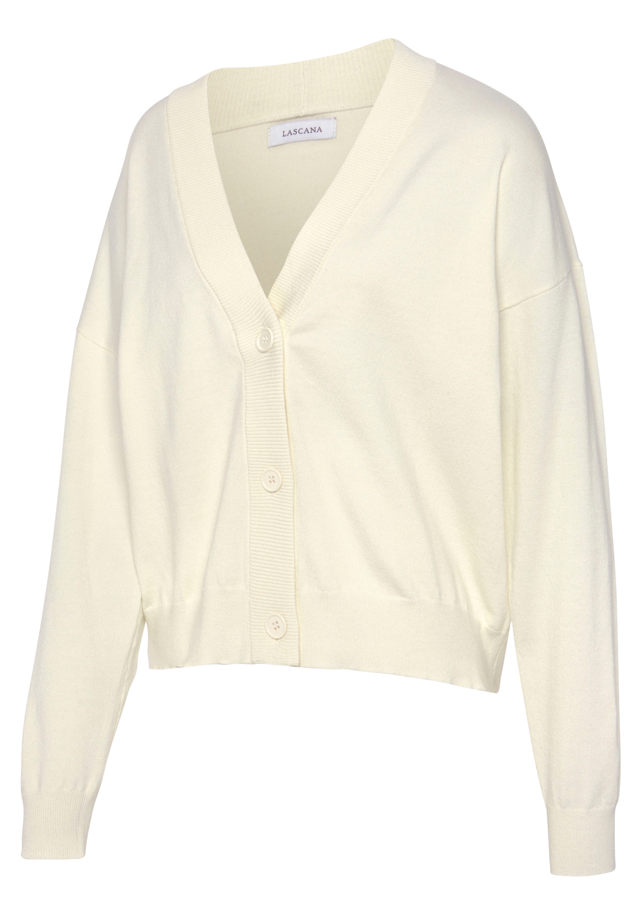 LASCANA Strickjacke, in kurzer Form, Loungewear