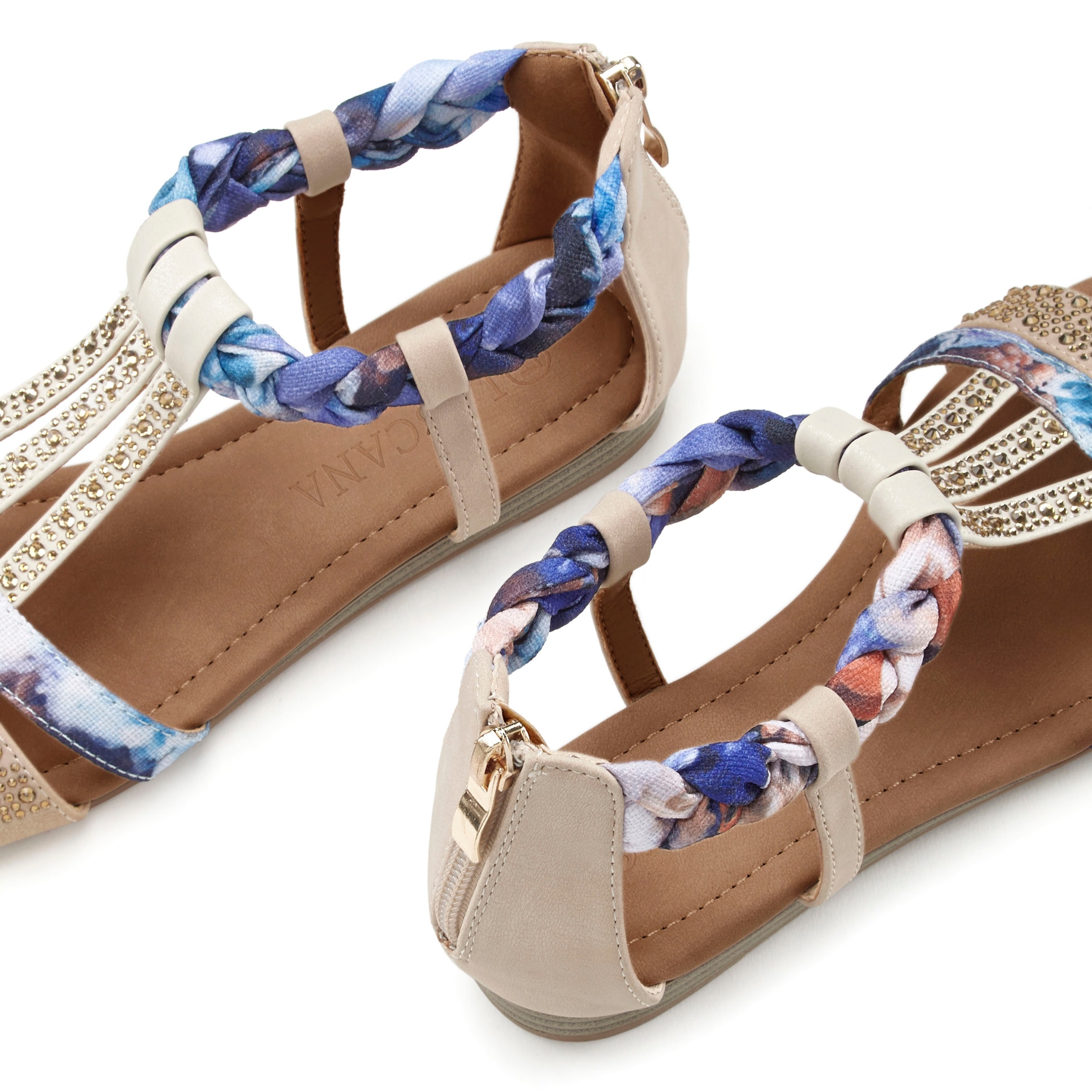 LASCANA Sandale »Sommerschuh«, Sandalette, Sommerschuh mit Verzierung und kleinem Keilabsatz VEGAN