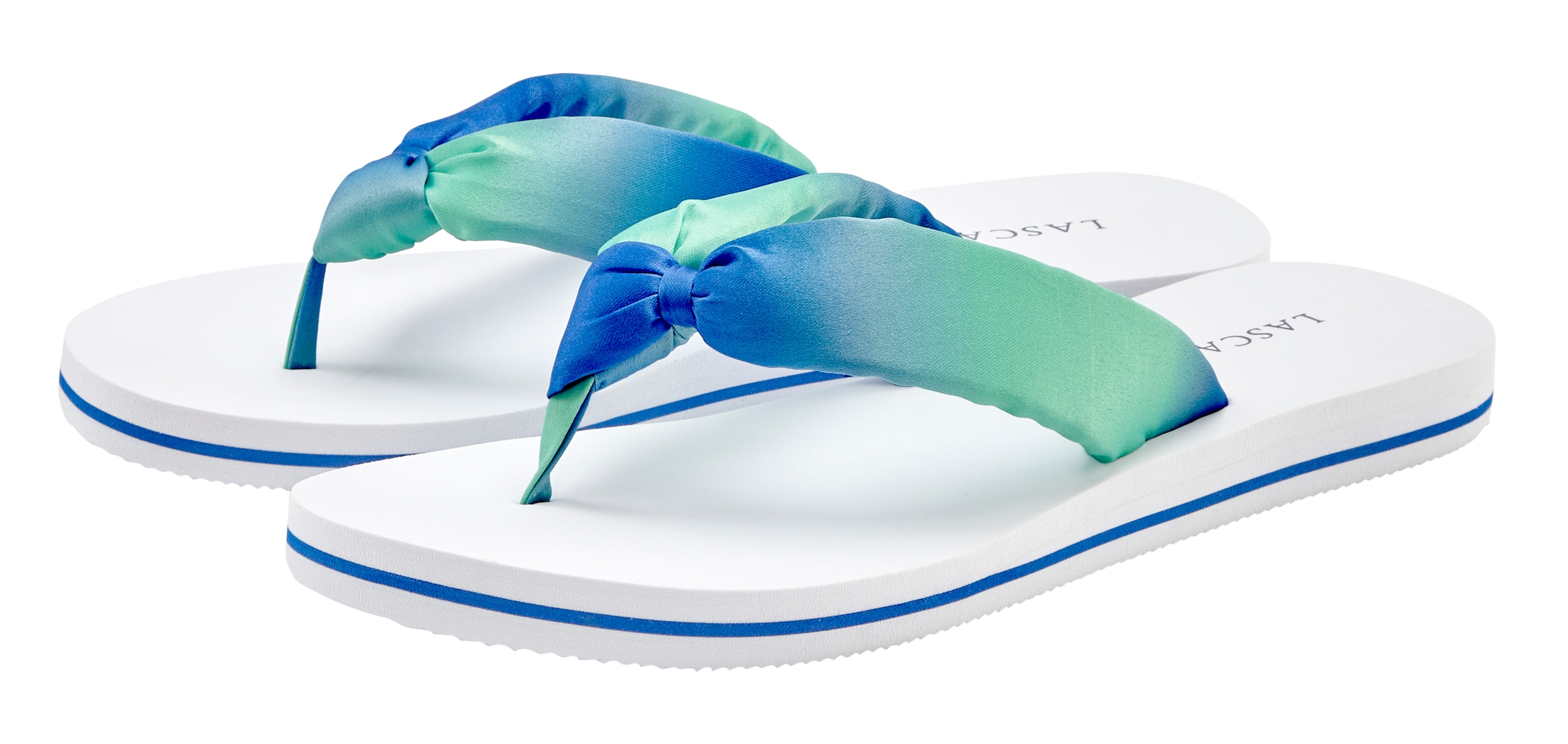 LASCANA Badezehentrenner »Sandale, Badeschuh, Pantolette, Badelatsche, Flip Flop, Sommerschuh,«  Zehentrenner ultraleicht mit softem Band VEGAN