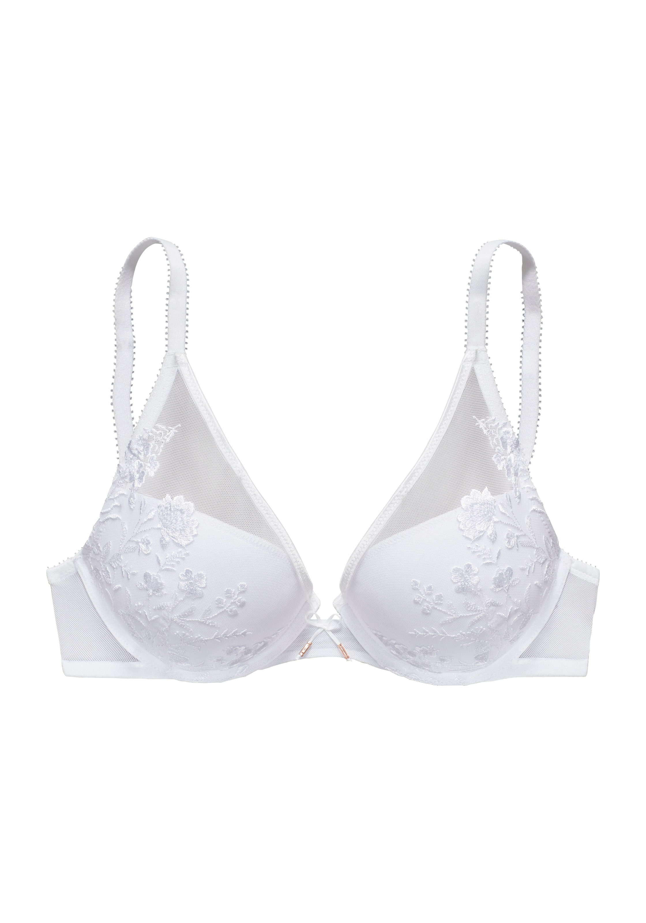 LASCANA Push-up-BH »Maria« mit bunten Blumen aus Stickereispitze, im High-Apex Design, Dessous