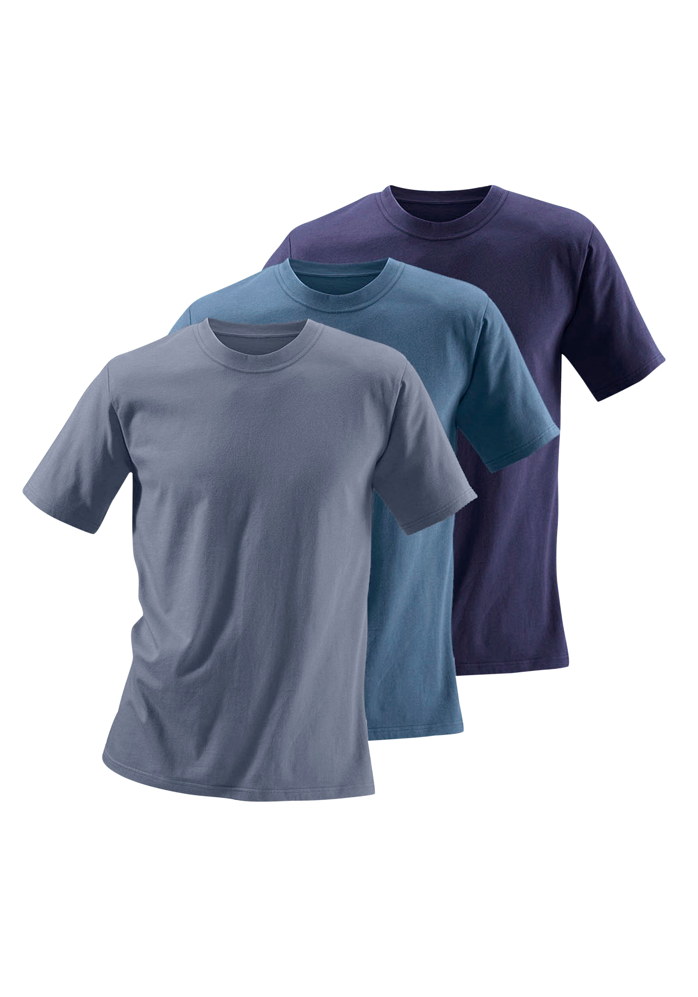H.I.S T-Shirt », Unterziehshirt« Packung, 3er-Pack,  unifarben, Rundhalsausschnitt, aus Baumwolle