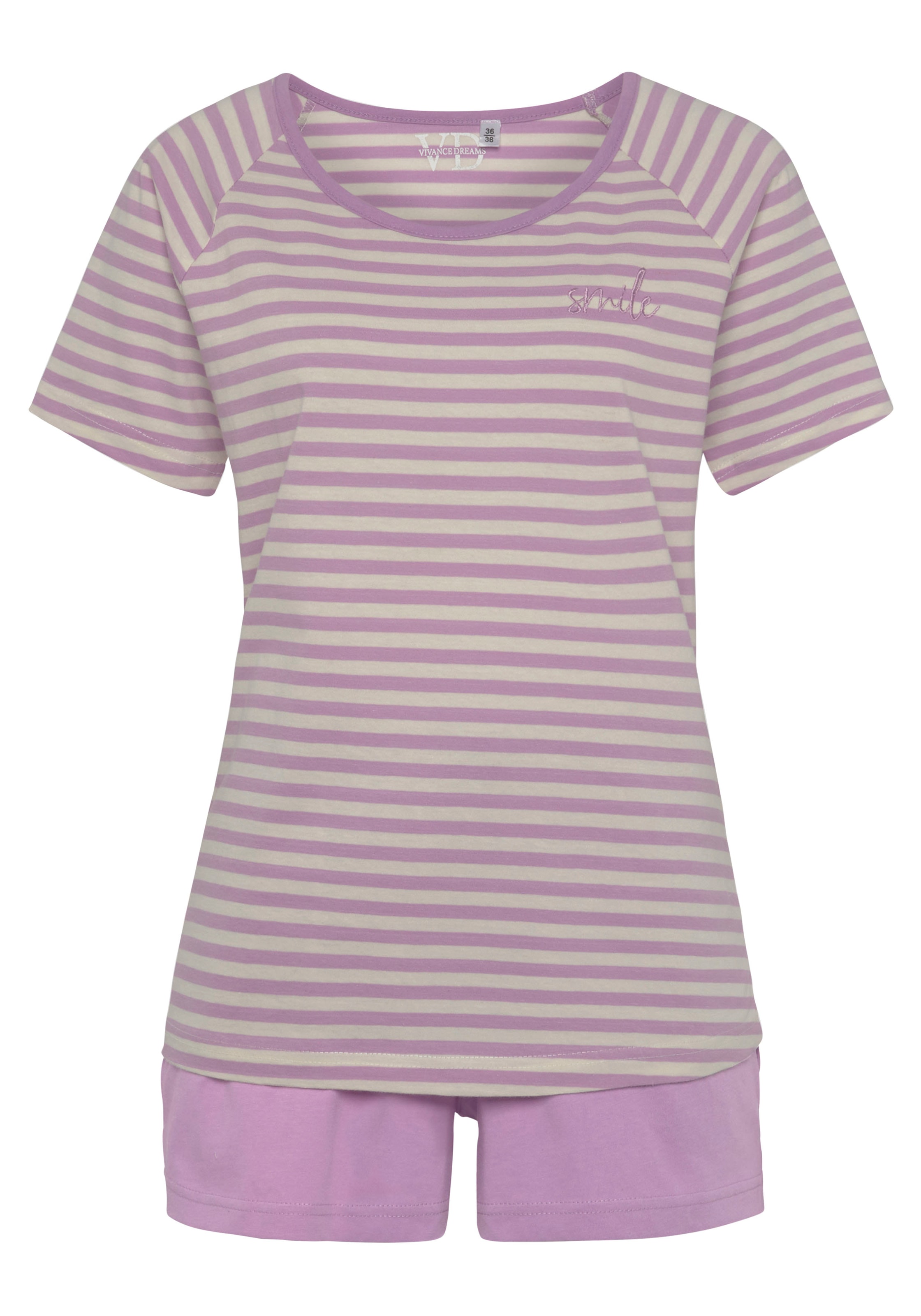 Vivance Dreams Shorty, (2 tlg.), mit schönem Streifenmuster