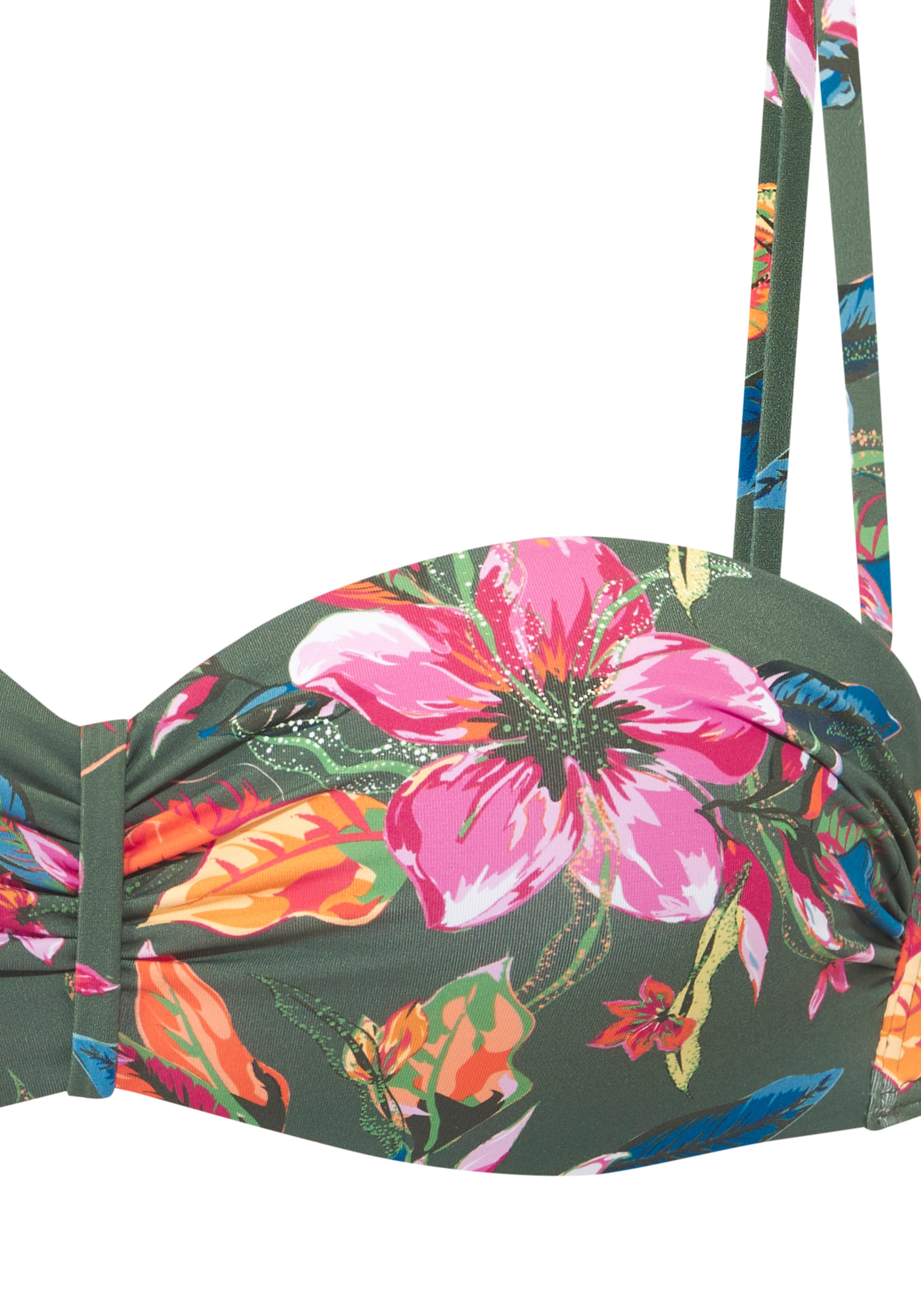 LASCANA Bügel-Bandeau-Bikini-Top »Malia« mit tropischem Print
