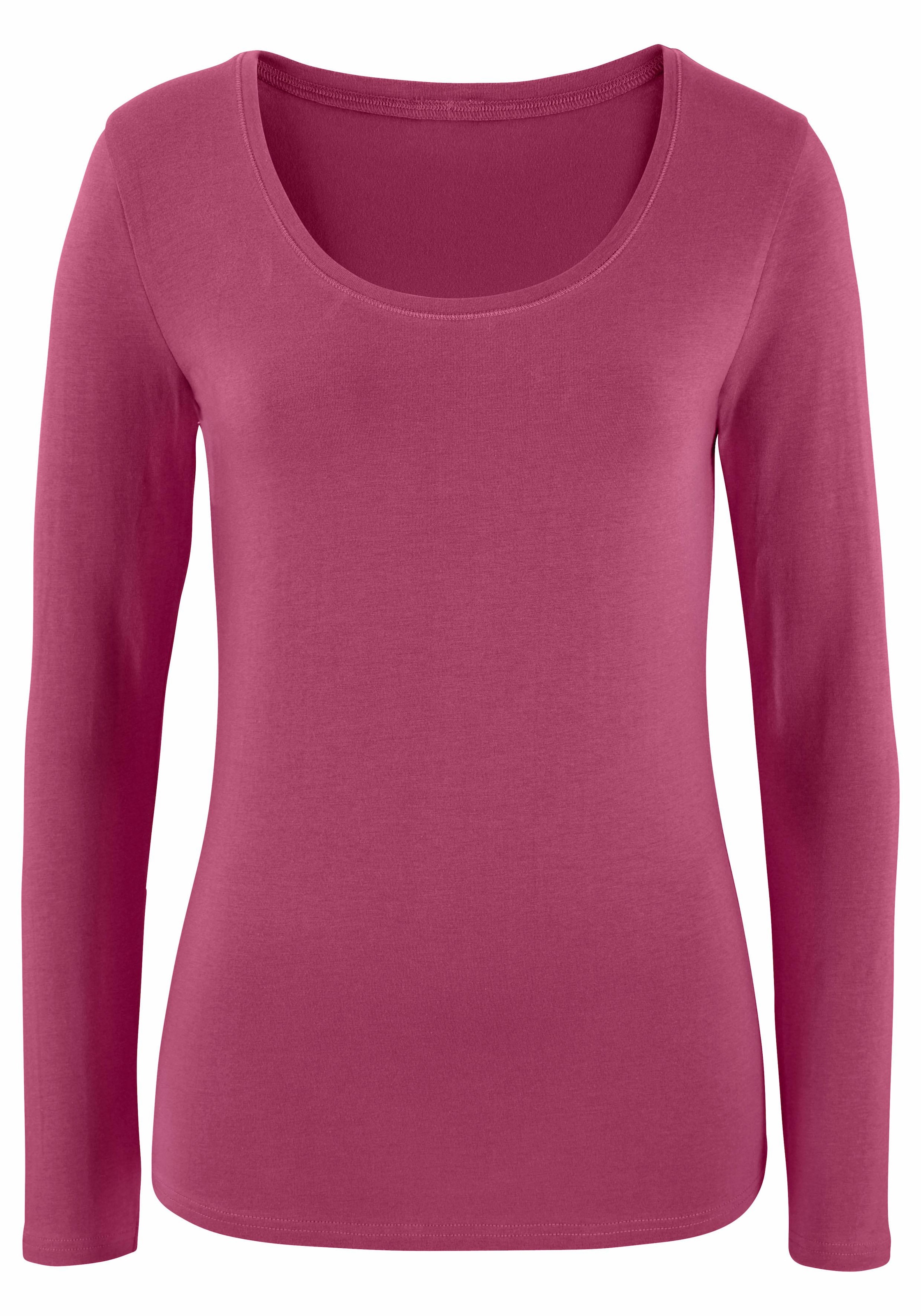 Vivance Langarmshirt »aus elastischer Baumwoll-Qualität«, (2er-Pack)