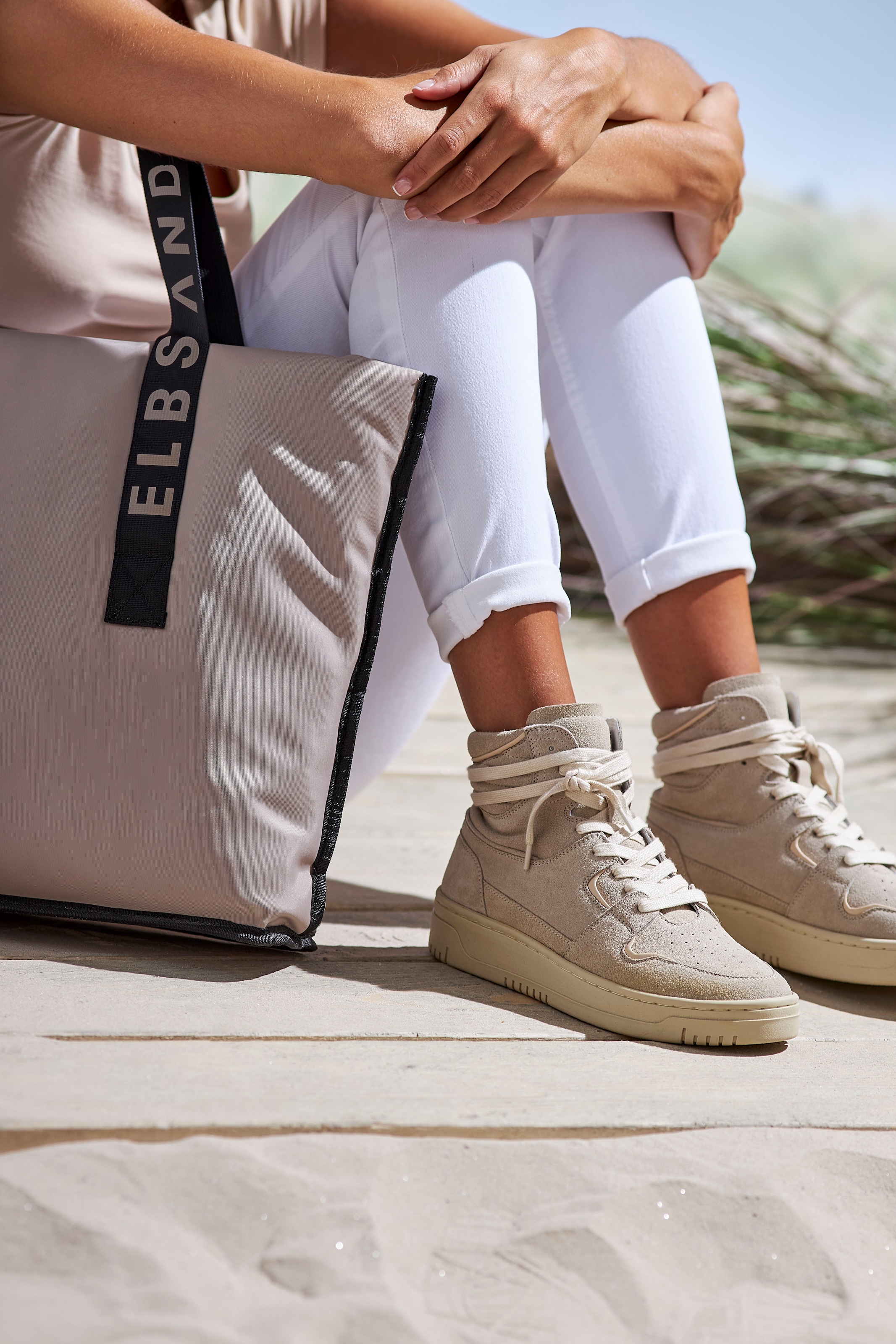 Elbsand Shopper »Schultertasche«, große Handtasche, Henkeltasche, Tragetasche, als Badetasche VEGAN