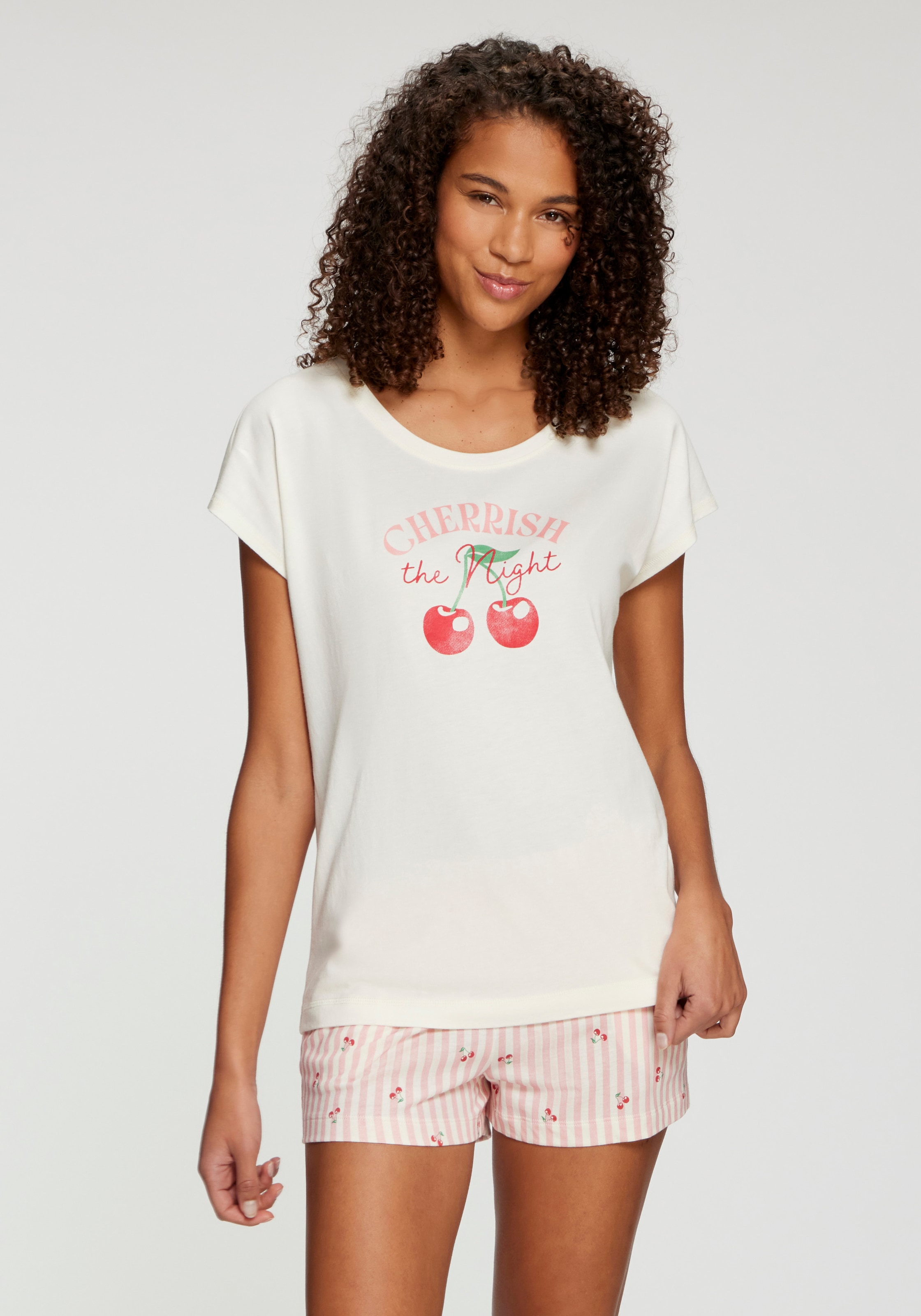 Vivance Dreams by Lascana Pyjamaoberteil mit Frontprint