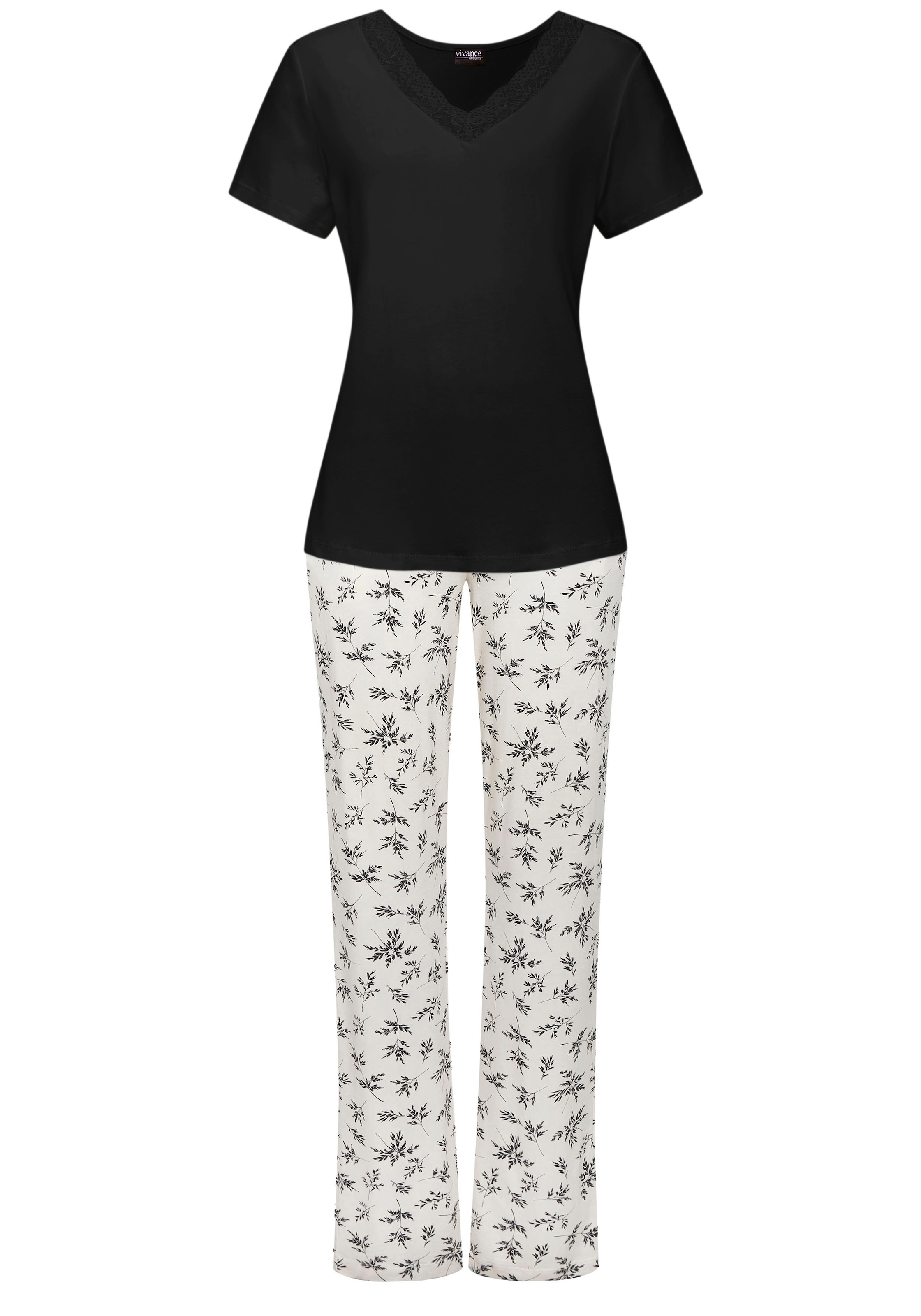 Vivance Dreams Pyjama Set, 2 Stk. tlg., mit süßem Blumen-Print