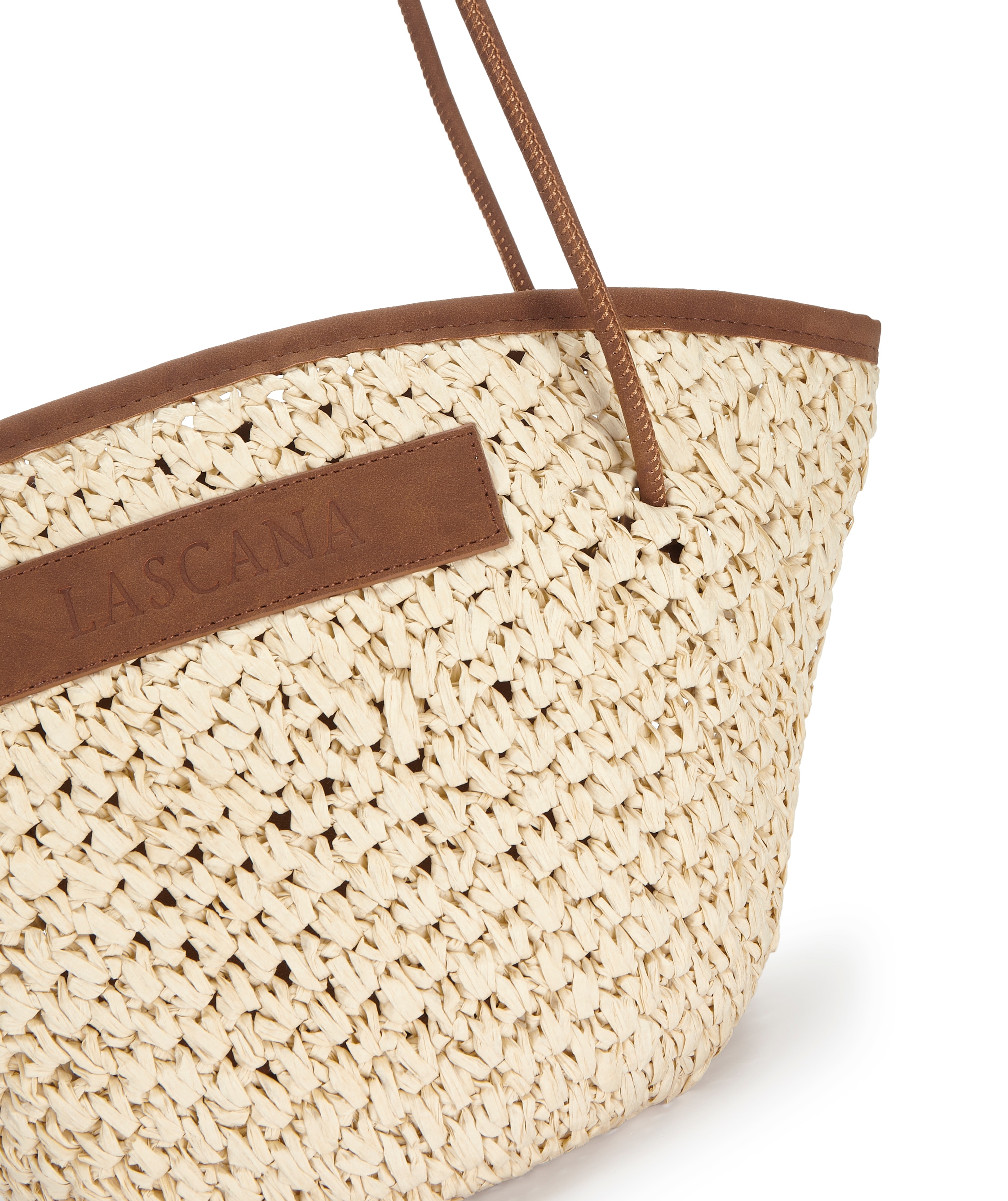 LASCANA Shopper »Strandtasche« Schultertasche, Korbtasche, Tragetasche, Einkaufstasche Bast-Optik