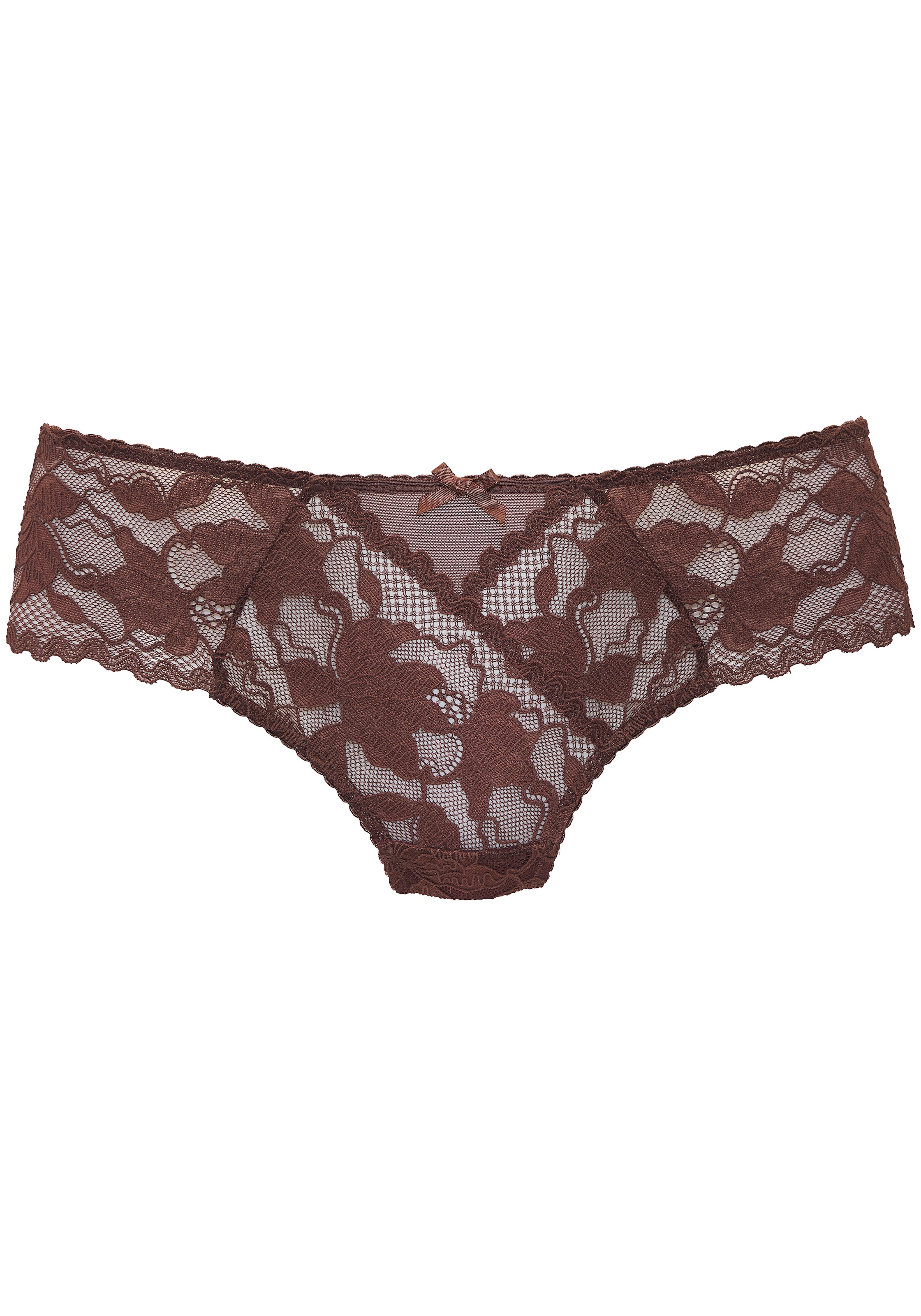 LASCANA Stringpanty aus floraler Spitze in transparenter Optik