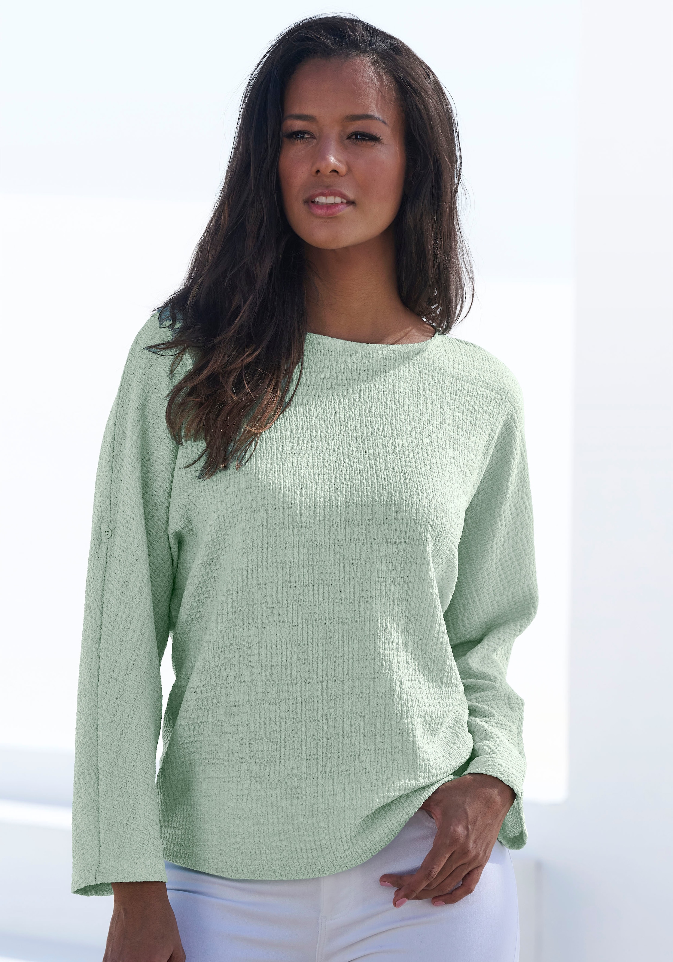 Vivance 2-in-1-Shirt »zum Krempeln«, aus bügelfreier Crêpe-Qualität