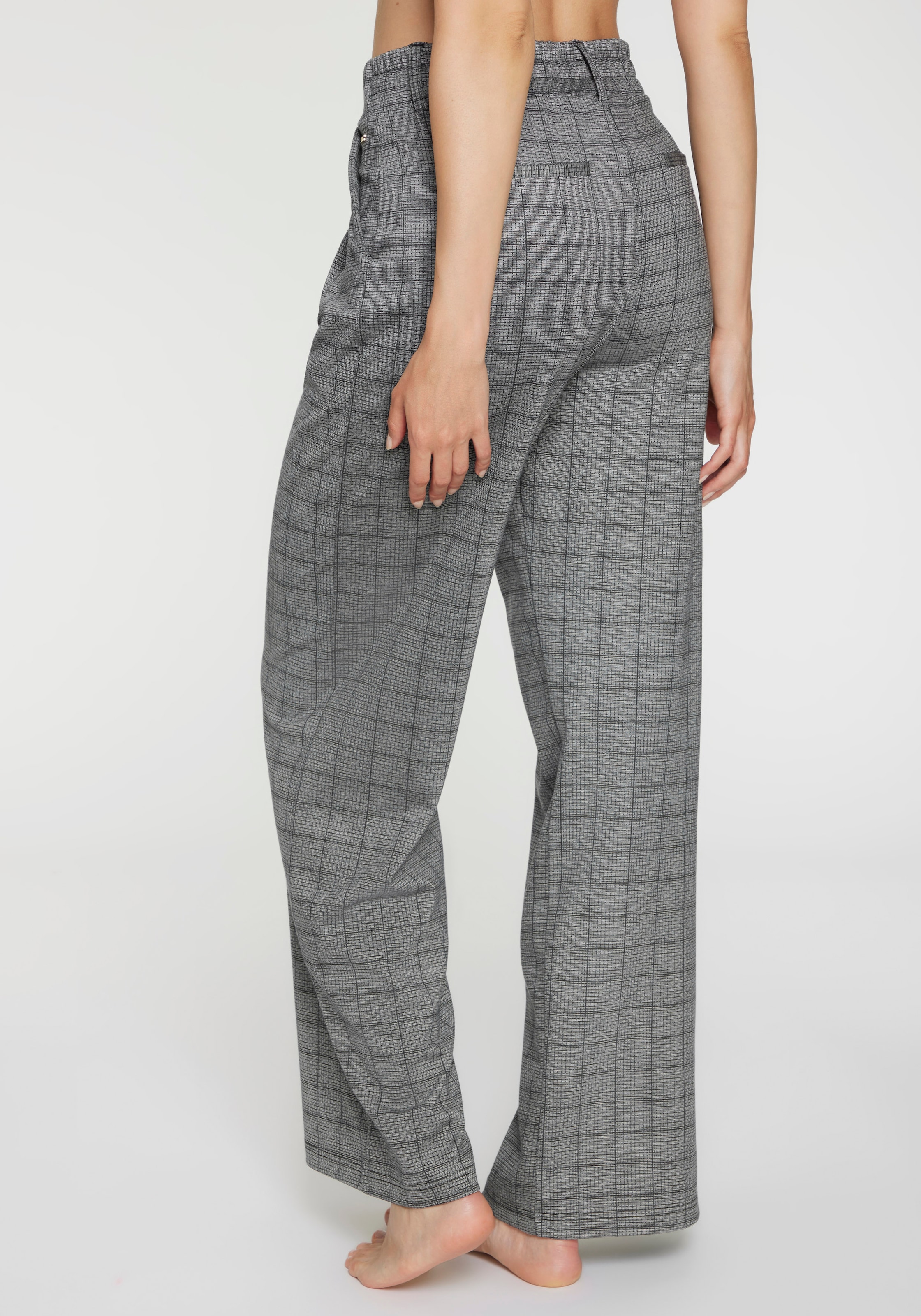 LASCANA Schlupfhose »extra Weit mit Bundfalten«  mit Jacquard Strickmuster oder uni schwarz