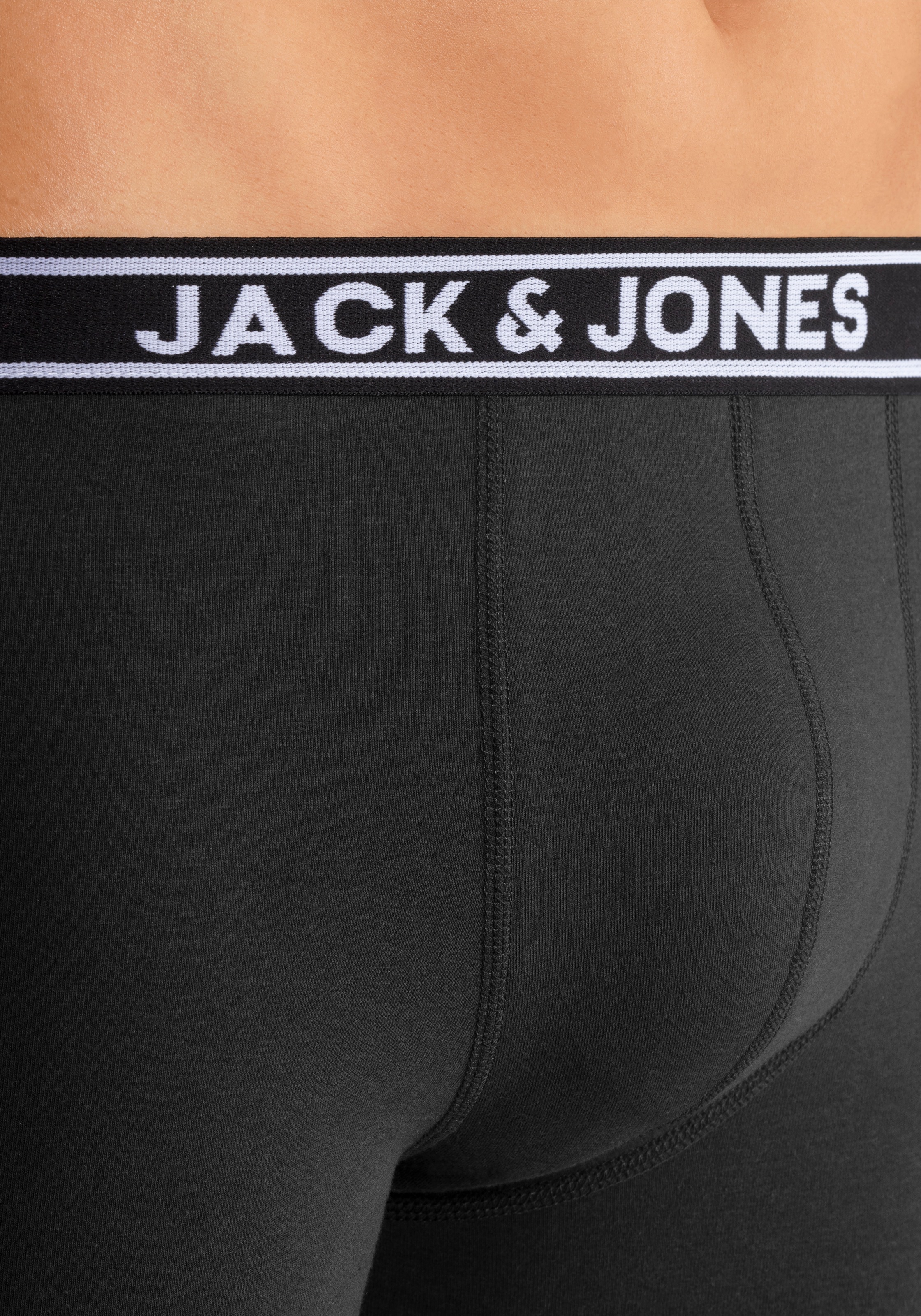 Jack & Jones Trunk »JACCRISP im 6er Pack mit Logobund und Stretchkomfort« Packung, 6 Stk. unifarben mit Farbeinsatz, modisch, eng anliegend, Baumwollmischung