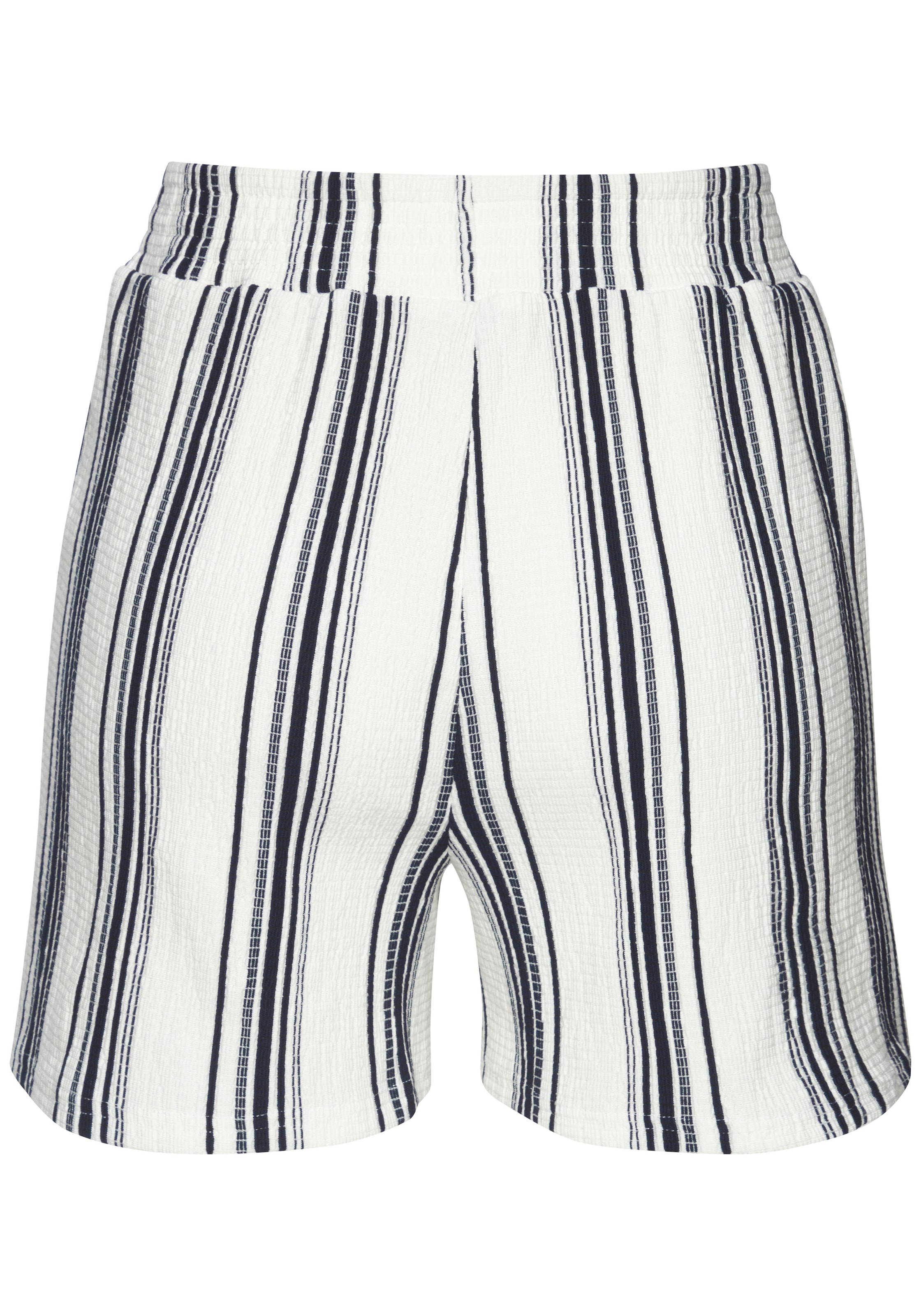 LASCANA Shorts »aus luftiger Crepeware«  strukturierte Ware, sommerlicher Shorts mit Streifen, Sommerhose