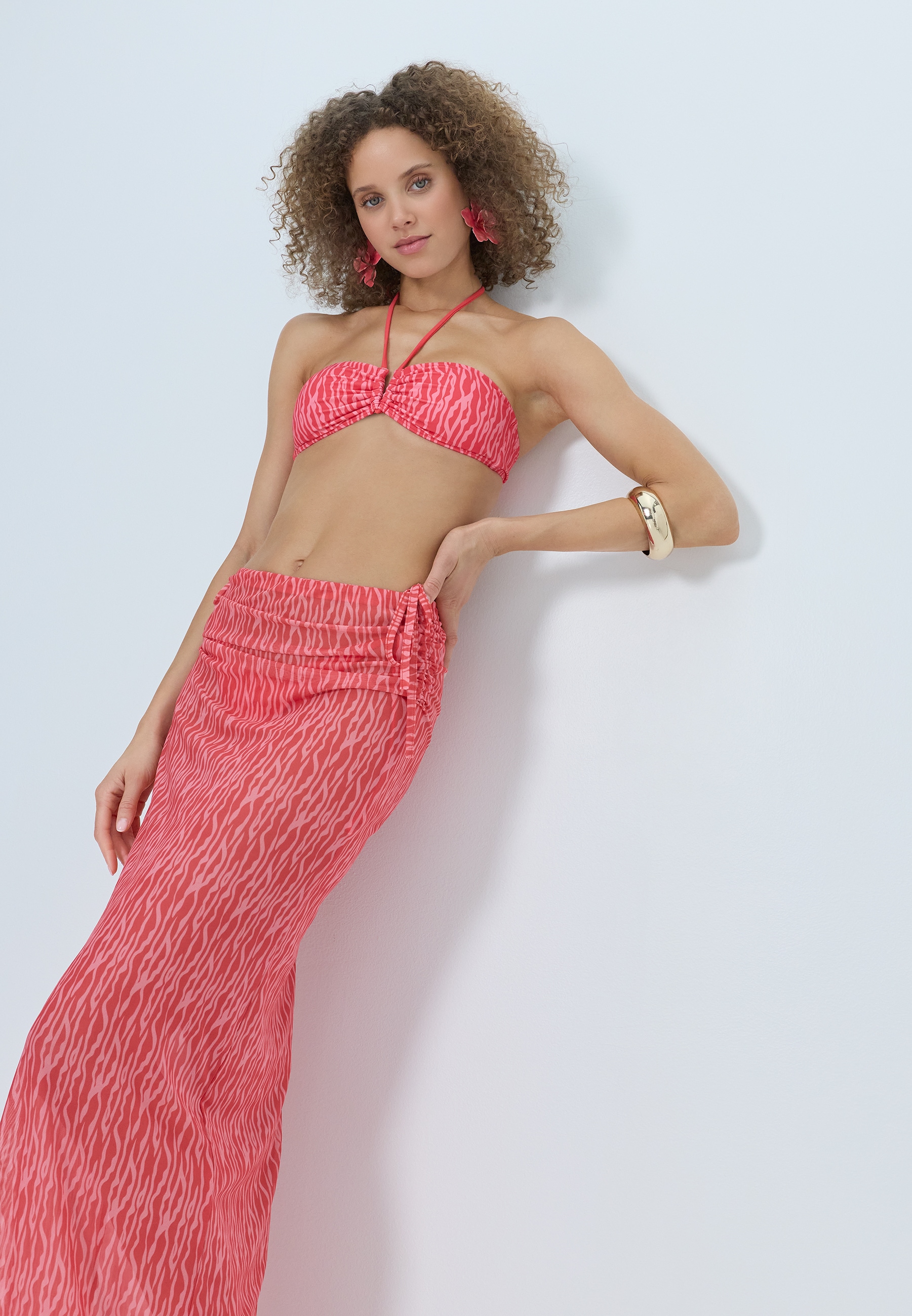LSCN by LASCANA Meshrock mit grafischem Druck, Strandrock, Cover-up
