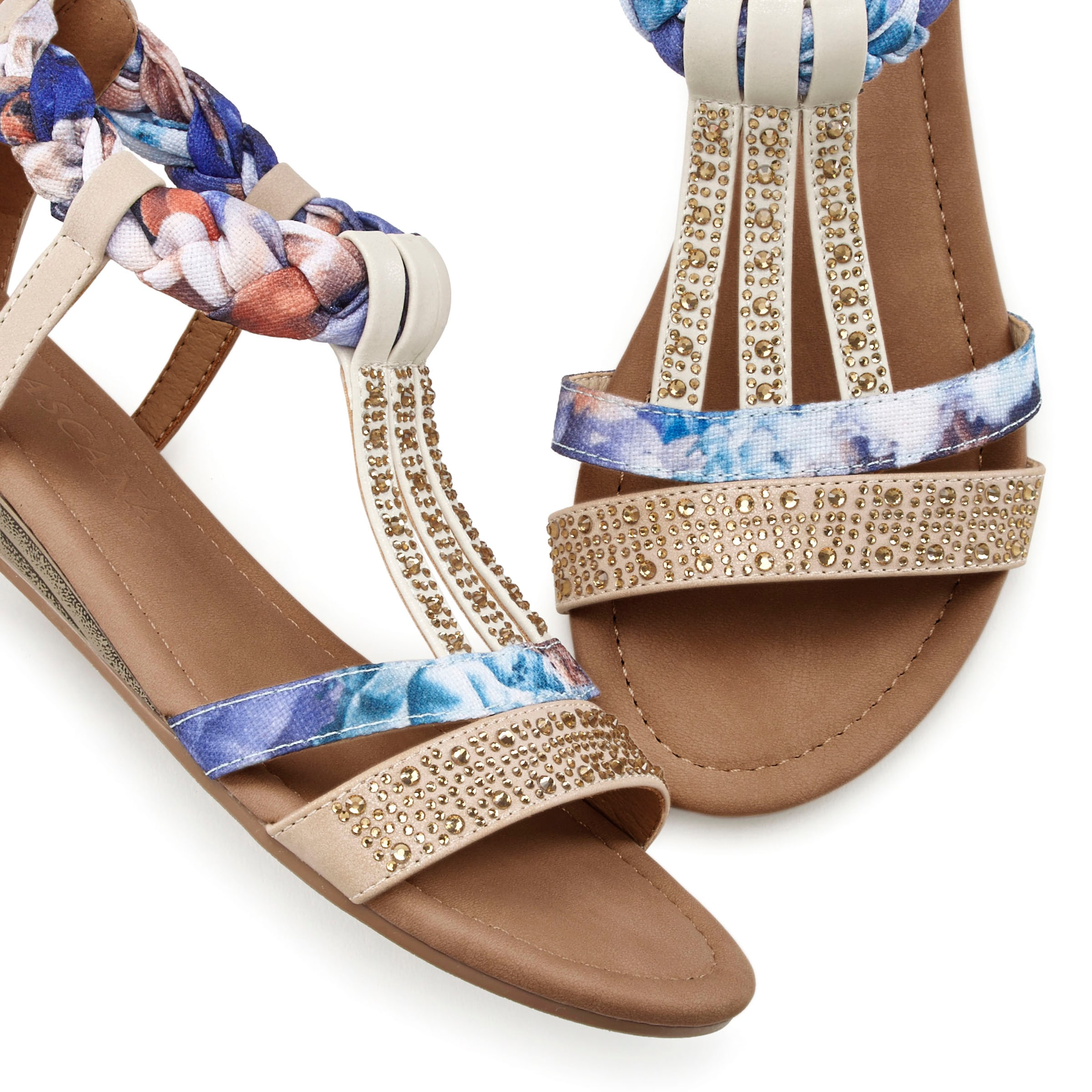 LASCANA Sandale »Sommerschuh«, Sandalette, Sommerschuh mit Verzierung und kleinem Keilabsatz VEGAN