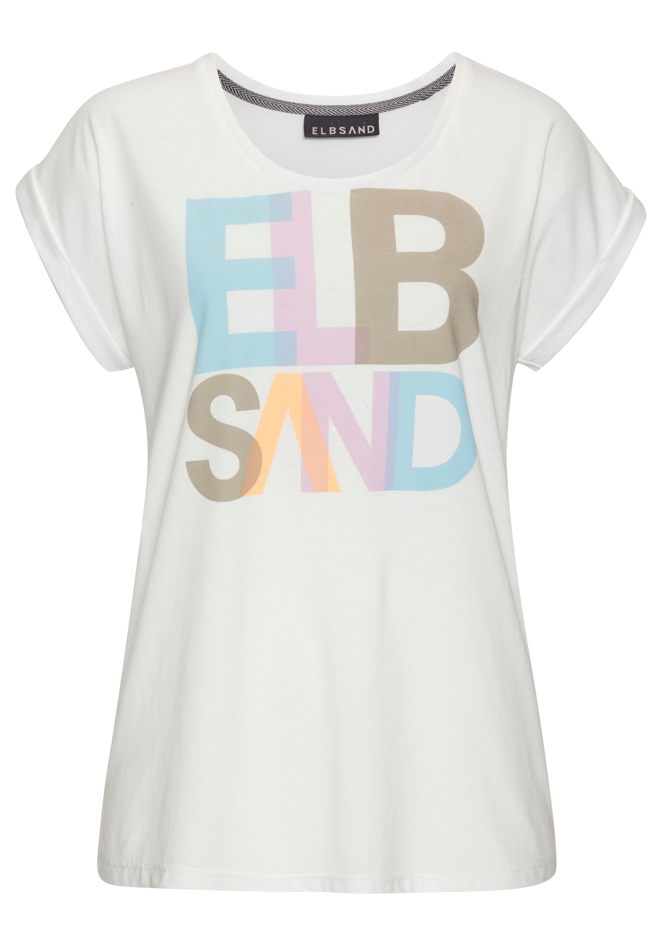 Elbsand Print-Shirt, mit Logodruck, Kurzarmshirt, sportlich