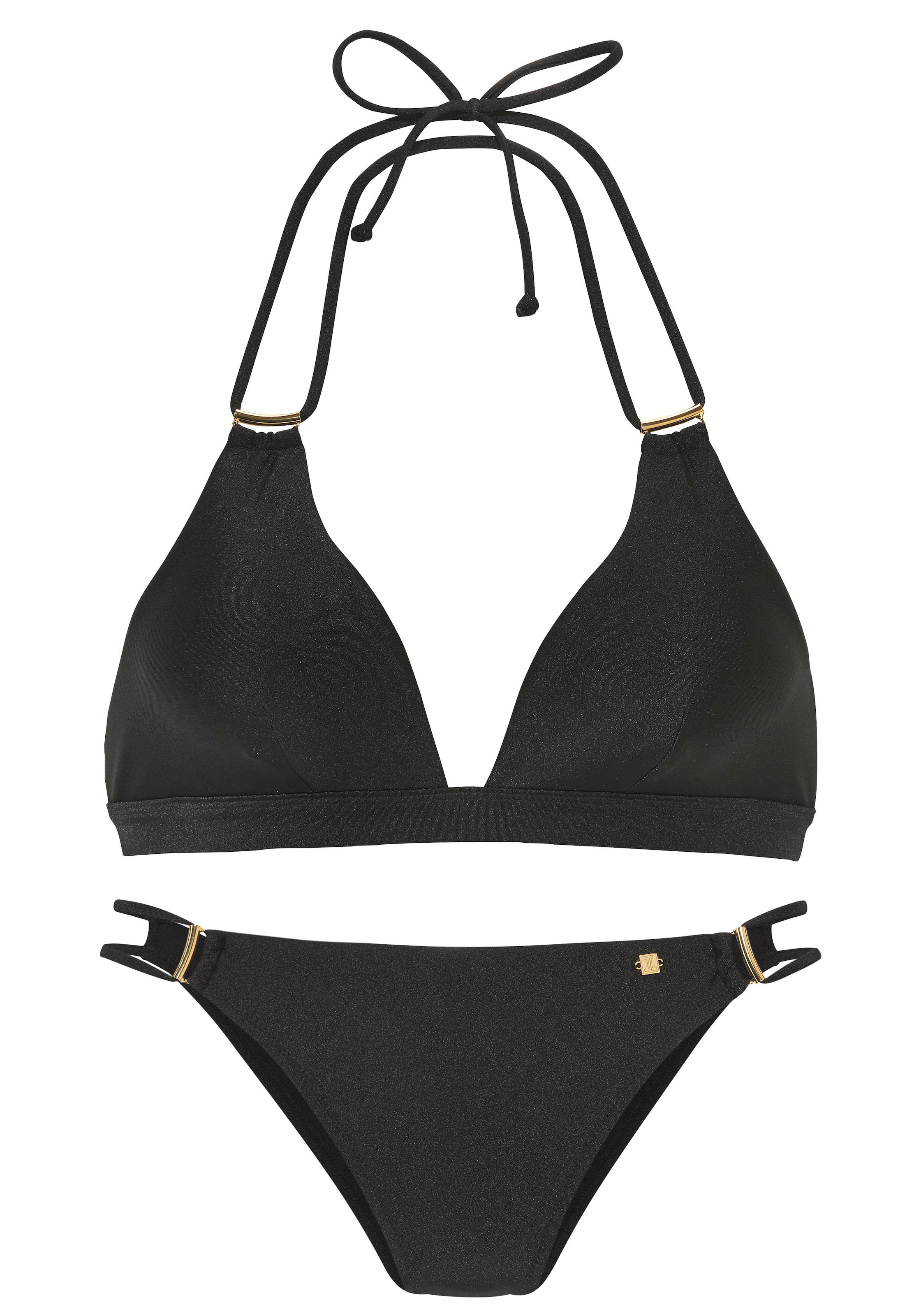 JETTE Triangel-Bikini »Giulia«, mit goldfarbener Glanzbeschichtung und Accessoires