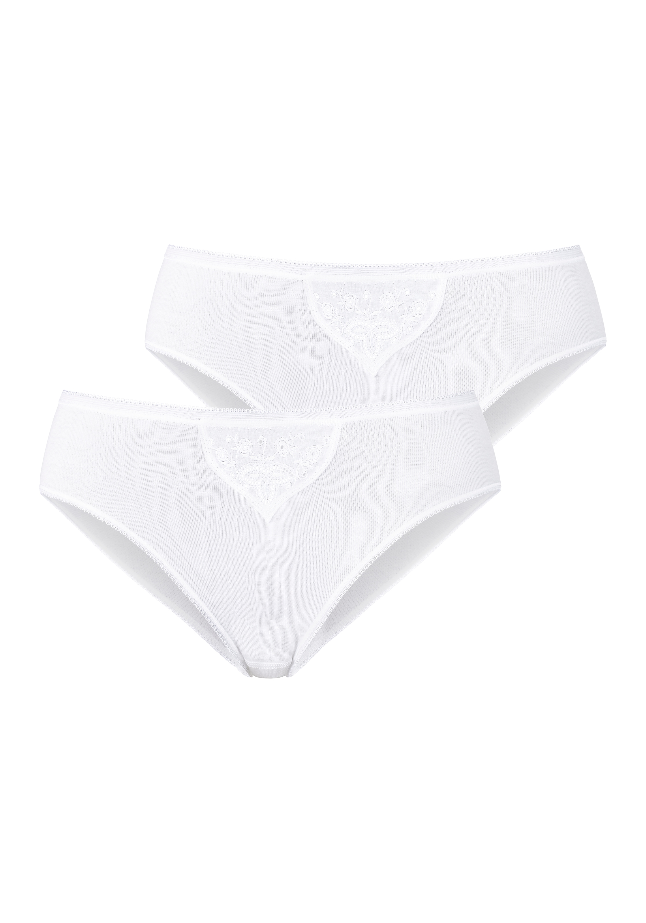 Schiesser Tai-Slip »"Cotton Essentials"« 2er-Pack,  mit zarten Stickerei-Motiven