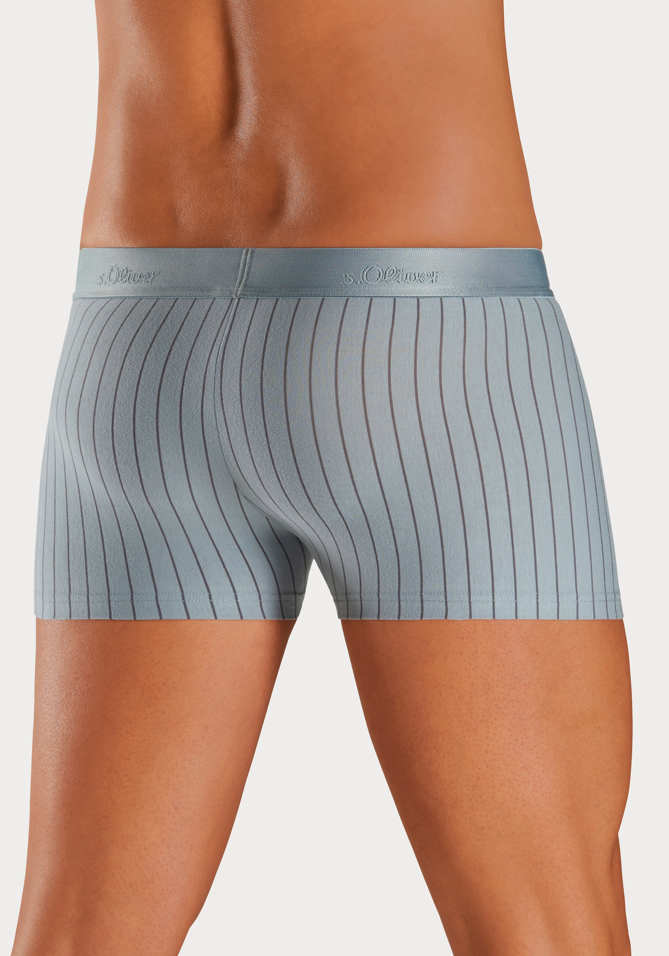 s.Oliver Boxer »Boxershorts für Herren«, (Packung, 3 St.), in Streifen und Uni aus Baumwoll-Mix