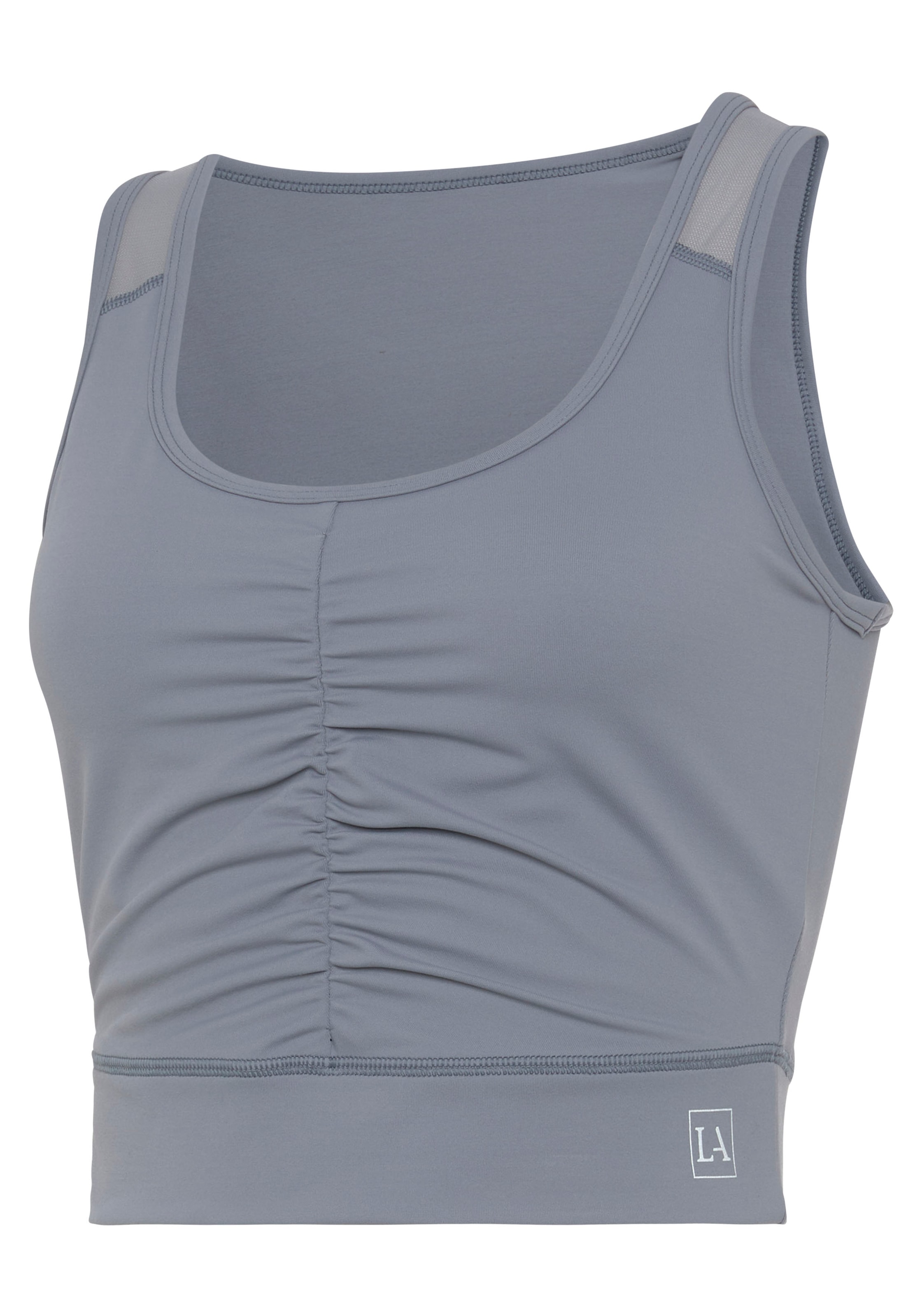 LASCANA ACTIVE Crop-Top, mit Raffung und Mesheinsätze