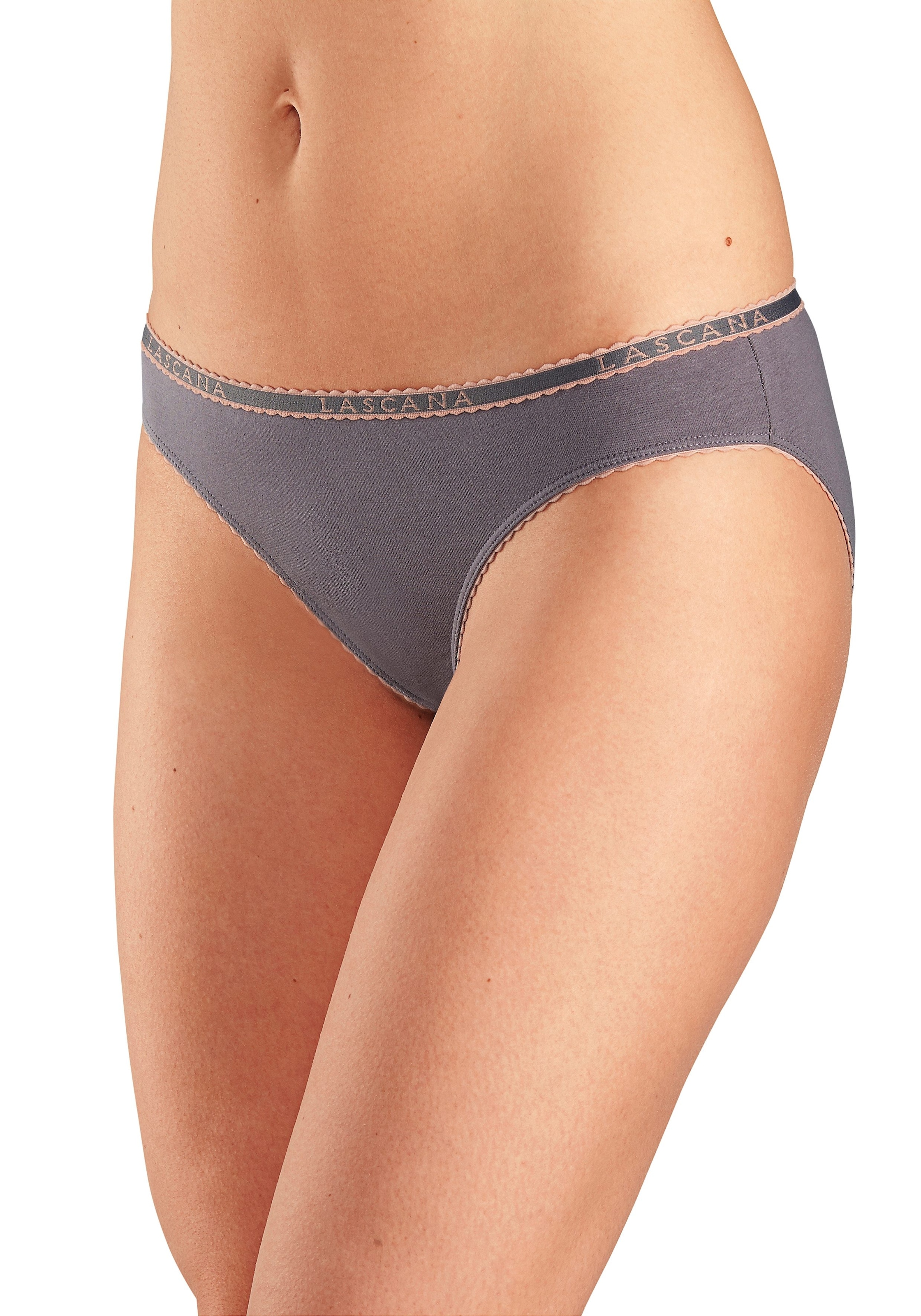 LASCANA Slip, (4er-Pack), aus elastischer Baumwoll-Qualität