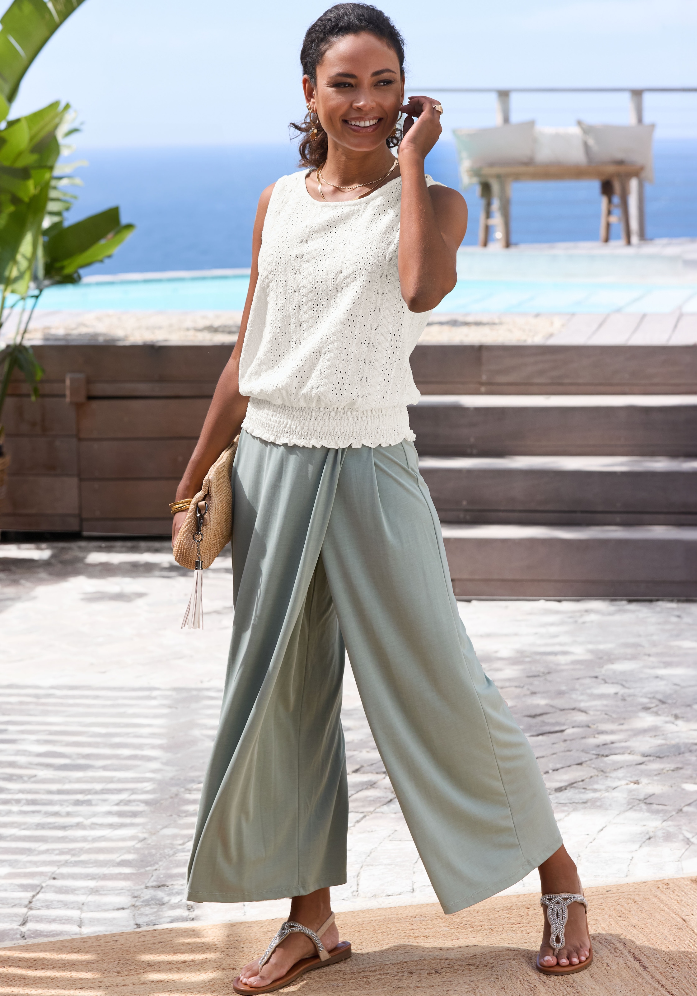 Vivance Hosenrock »mit extra weitem Bein« weiche, leichte Jerseyware, Sommerhose, Strandhose