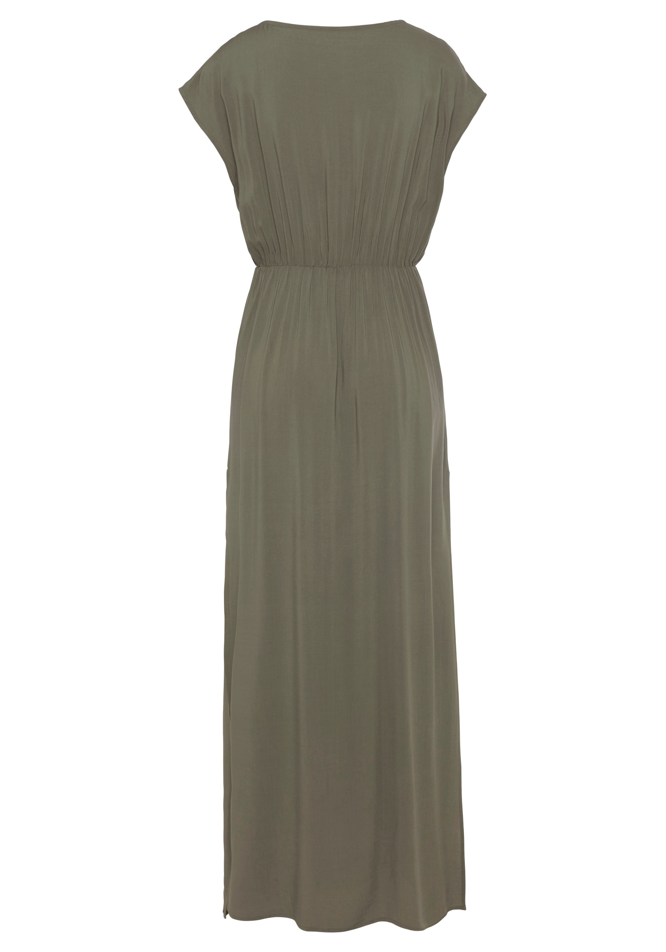 LASCANA Strandkleid, aus leicht transparenter Webware, Maxikleid mit Schlitz, Sommerkleid