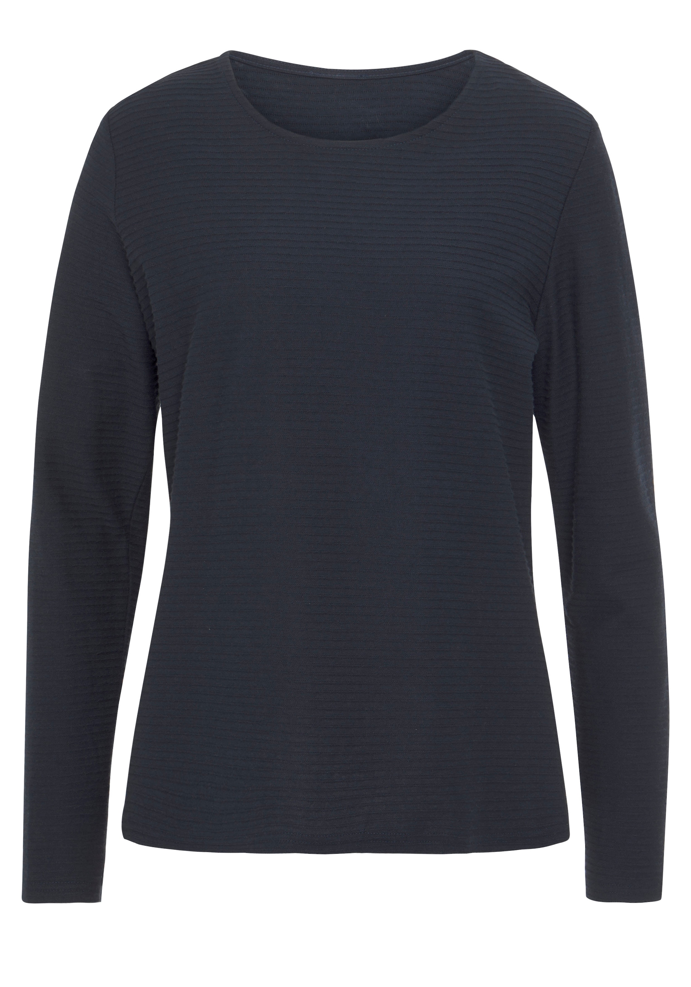 LASCANA Langarmshirt »mit Streifenstruktur«, (2er-Pack), aus weicher Baumwoll-Qualität