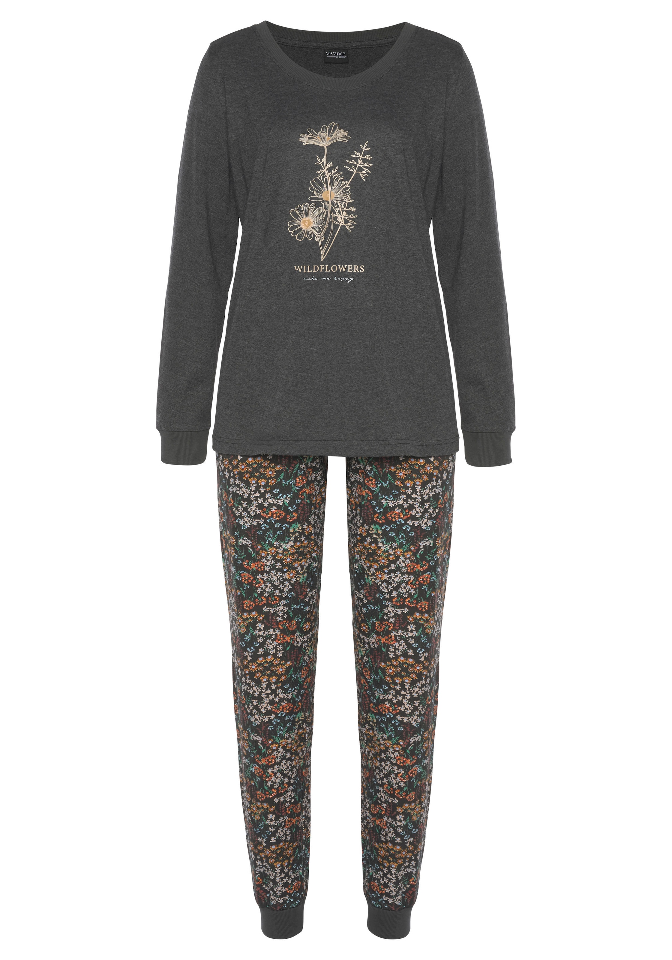 Vivance Dreams Pyjama, (2 tlg.), mit Frontdruck