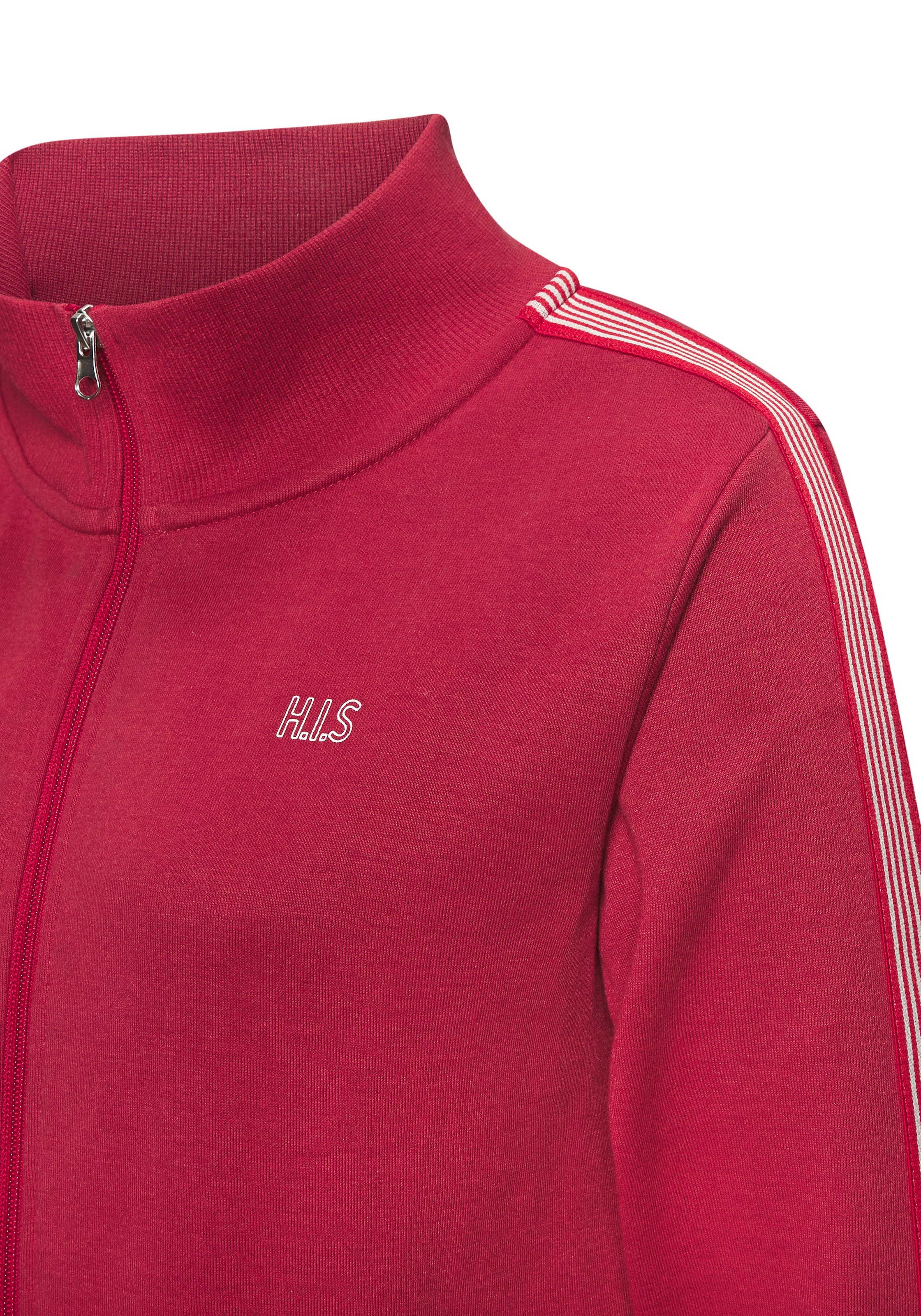 H.I.S Sweatjacke mit gestreiftem Tape an den Ärmeln
