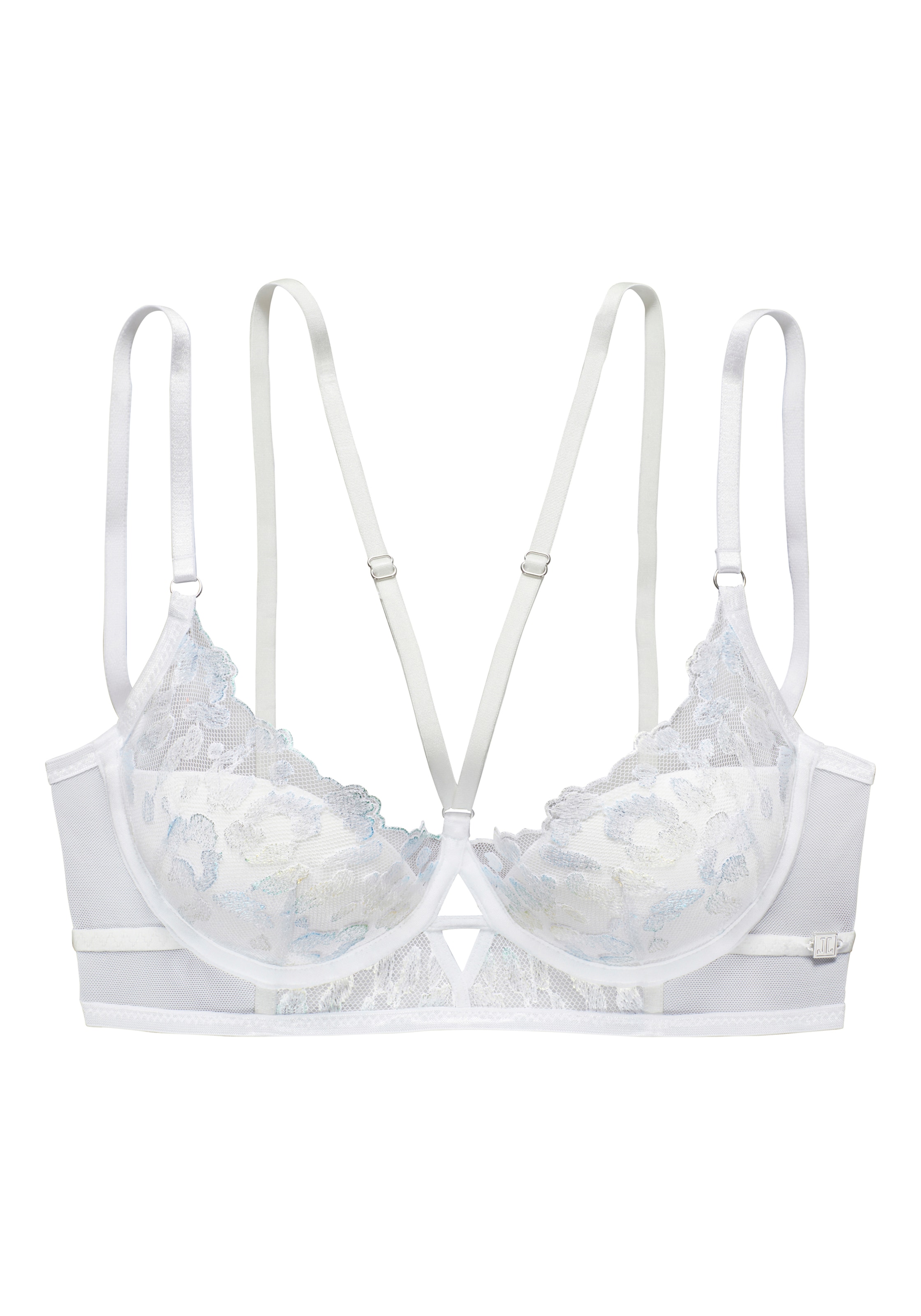 JETTE Push-up-BH mit Stickereispitze mit Glitzer-Effekt, Reizwäsche, sexy Dessous