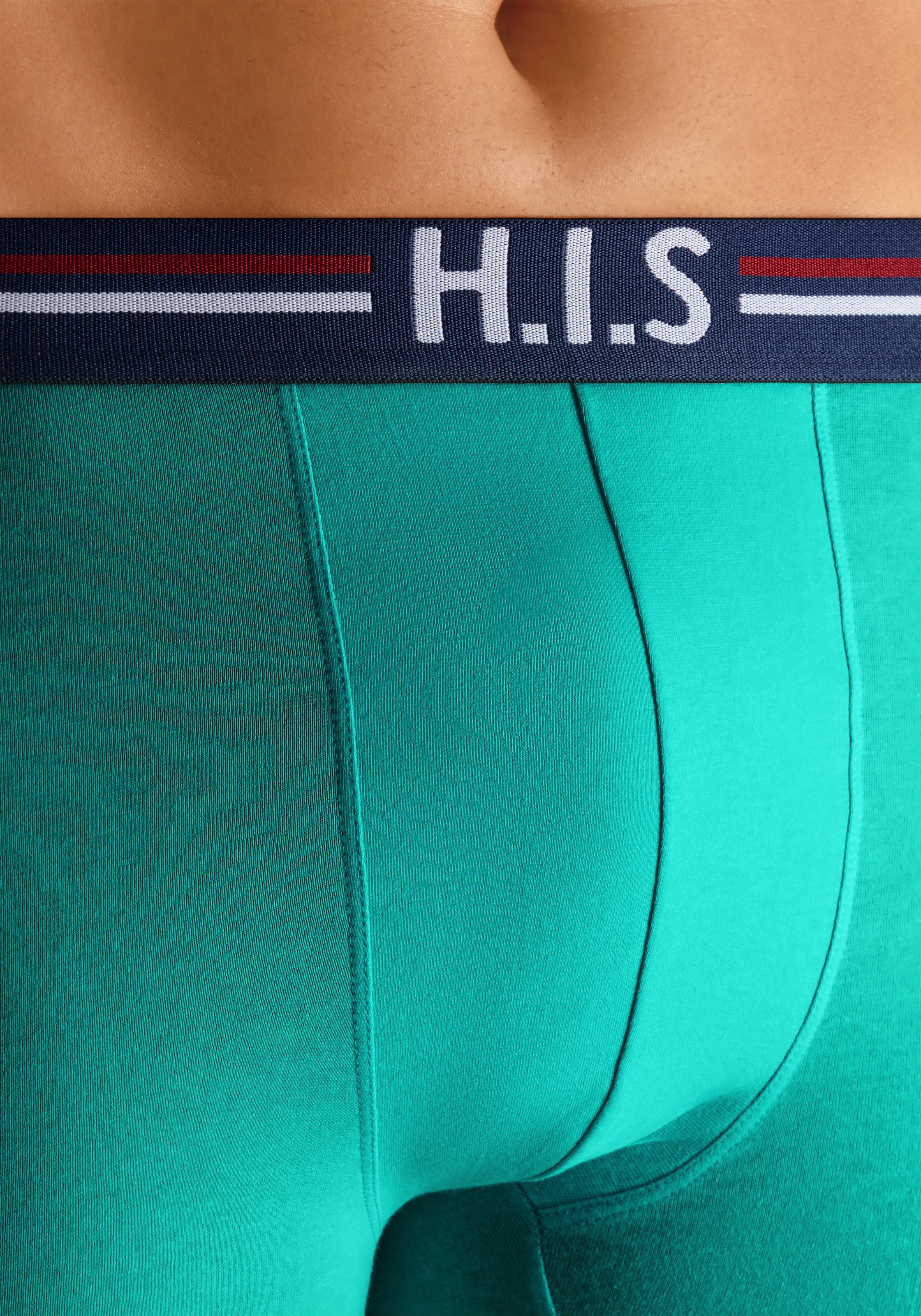 H.I.S Boxer »Boxershorts für Herren«, (Packung, 5 St.), mit Streifen und Markenlogo im Bund